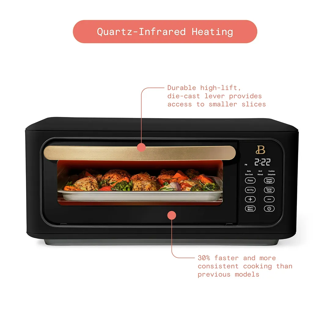 Beautiful by Drew Barrymore 9 Slice Infrared Air Fry Toaster Oven- Black Sesame - Image 3