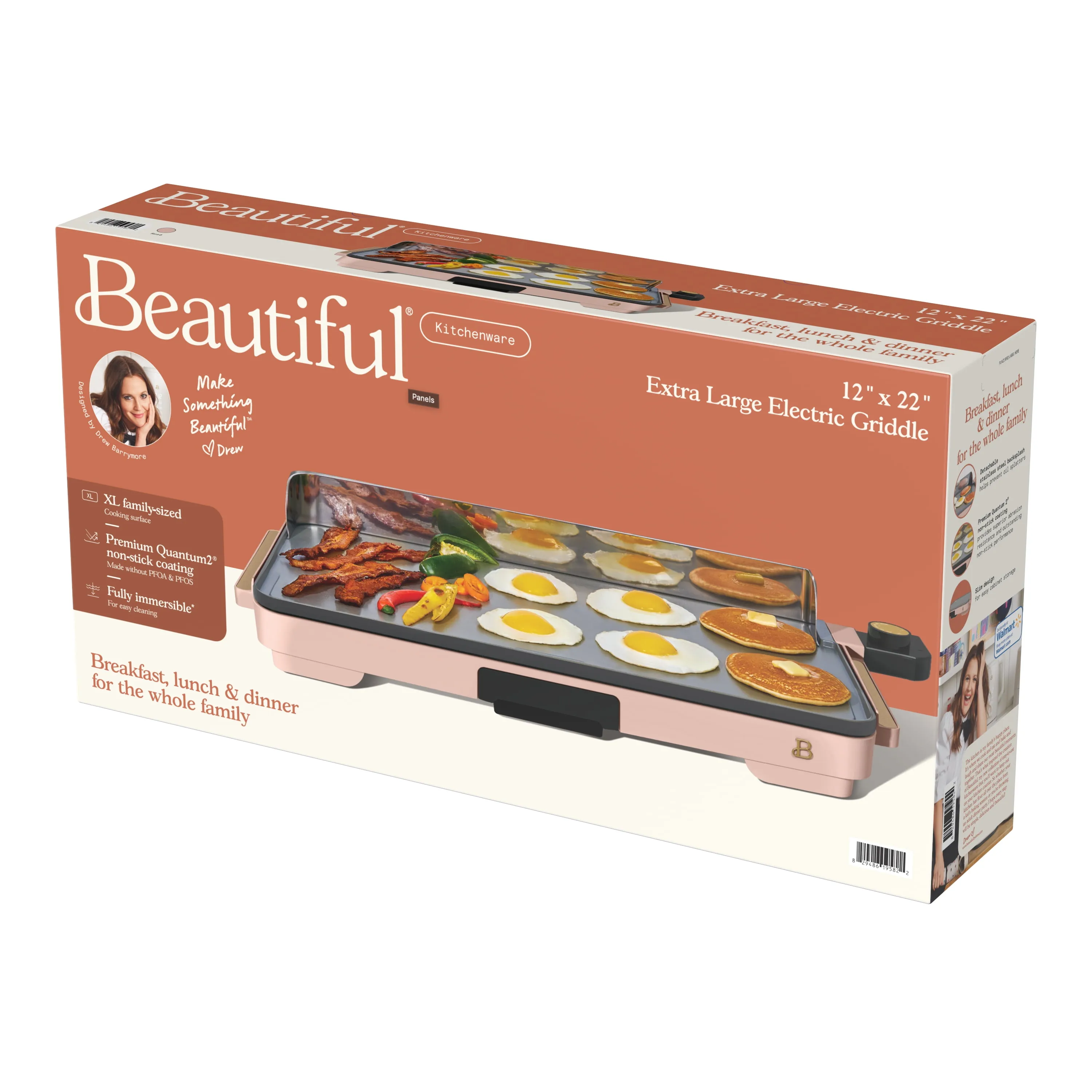 Beautiful XL Electric Griddle 12" x 22" - Non-Stick, Rose - Image 5