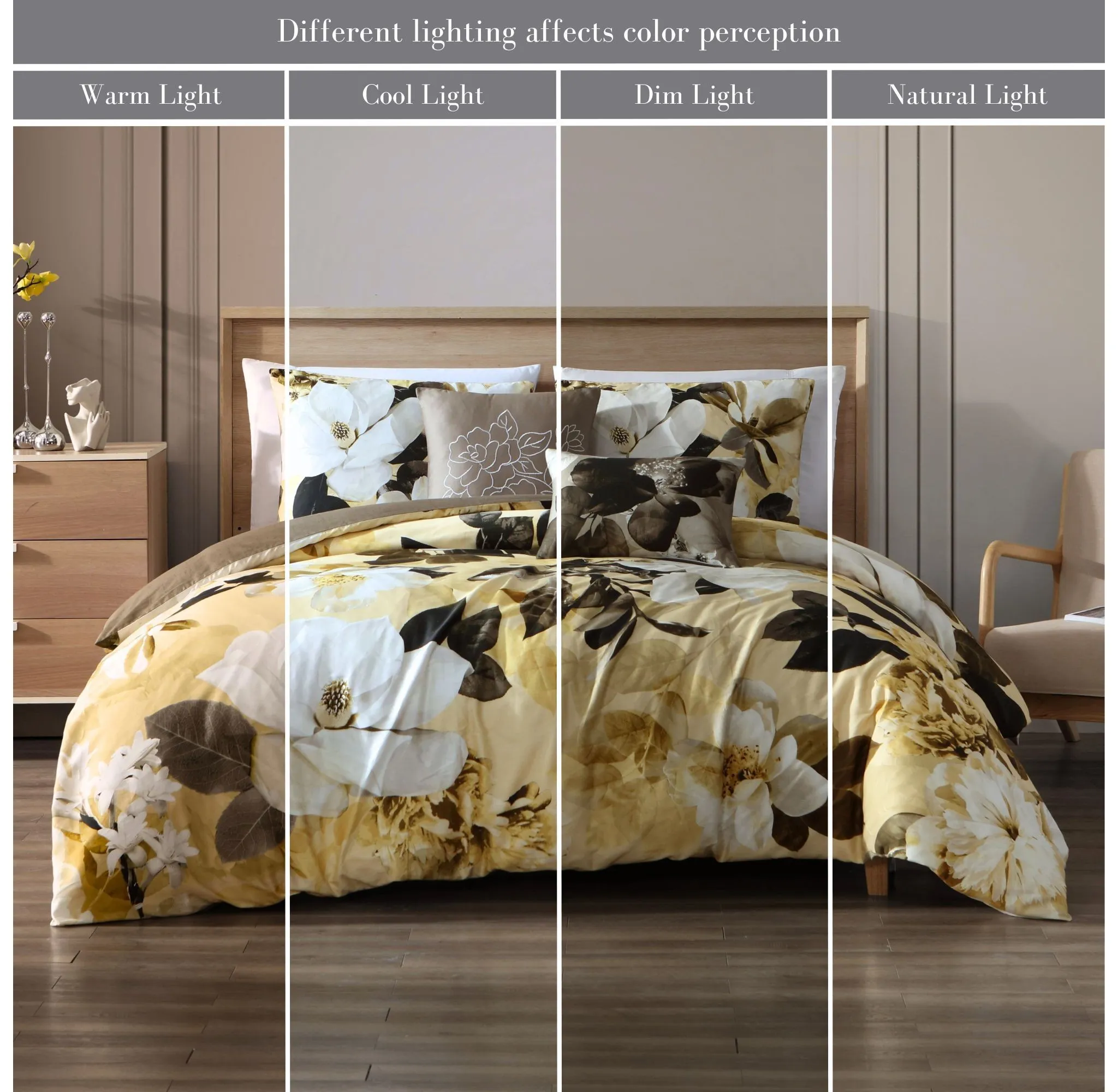 Bebejan Magnolia 5-Piece Reversible Comforter Set - King - Image 8