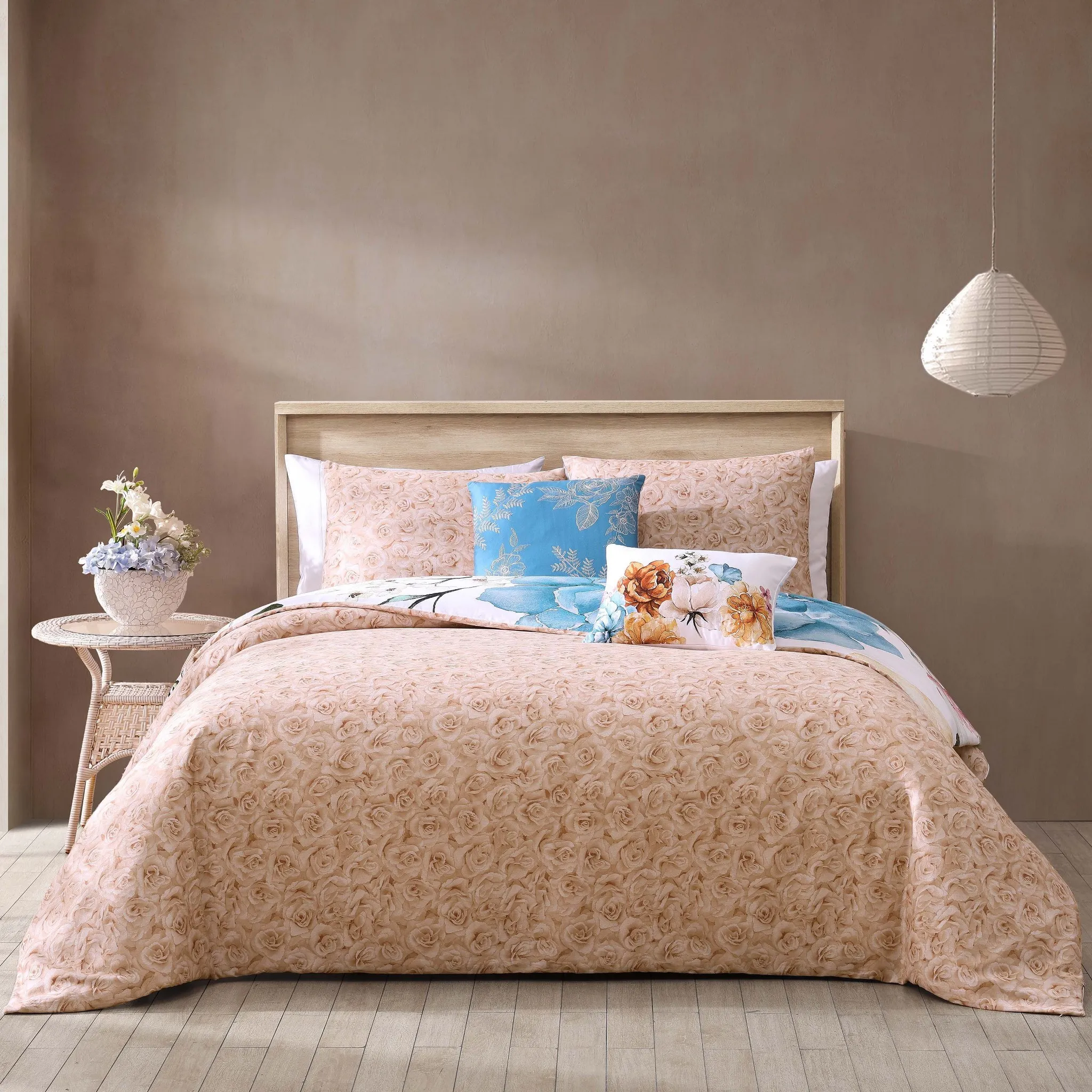 Bebejan Maia Blue 5 Piece Reversible Comforter Set - Queen - Image 5