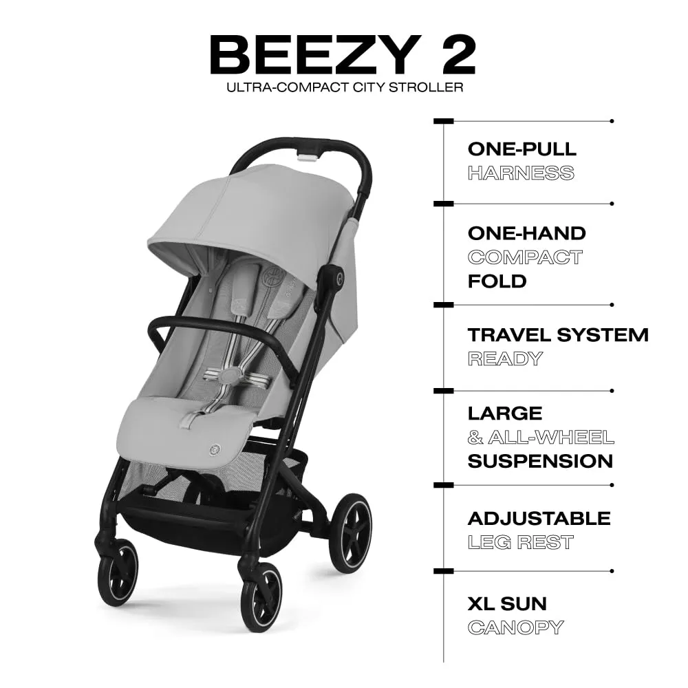Beezy 2 Compact City Stroller - Fog Grey - Image 2