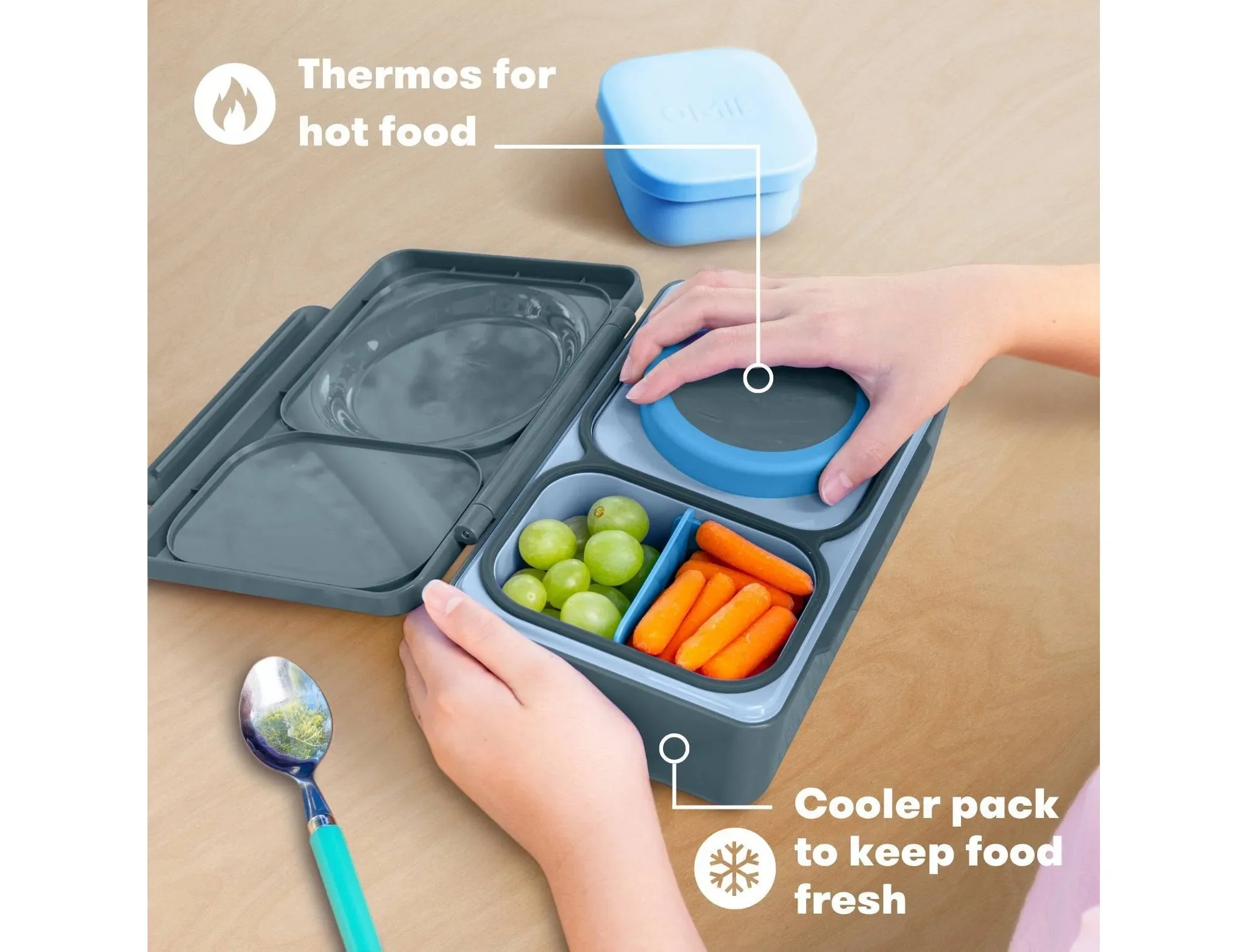 Bento Box with Thermos Food Jar - Graphite - Image 3