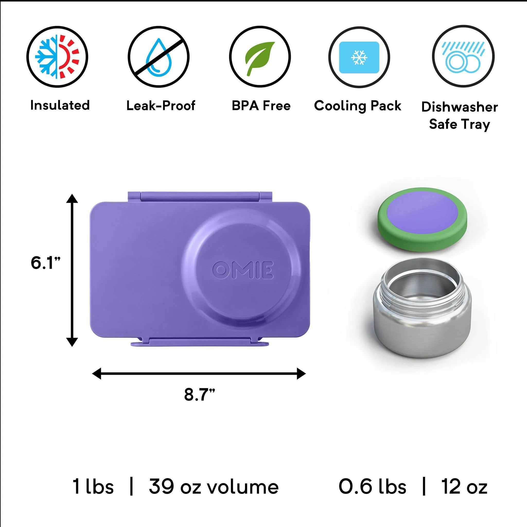Bento Box with Thermos Food Jar - Purple - Image 4