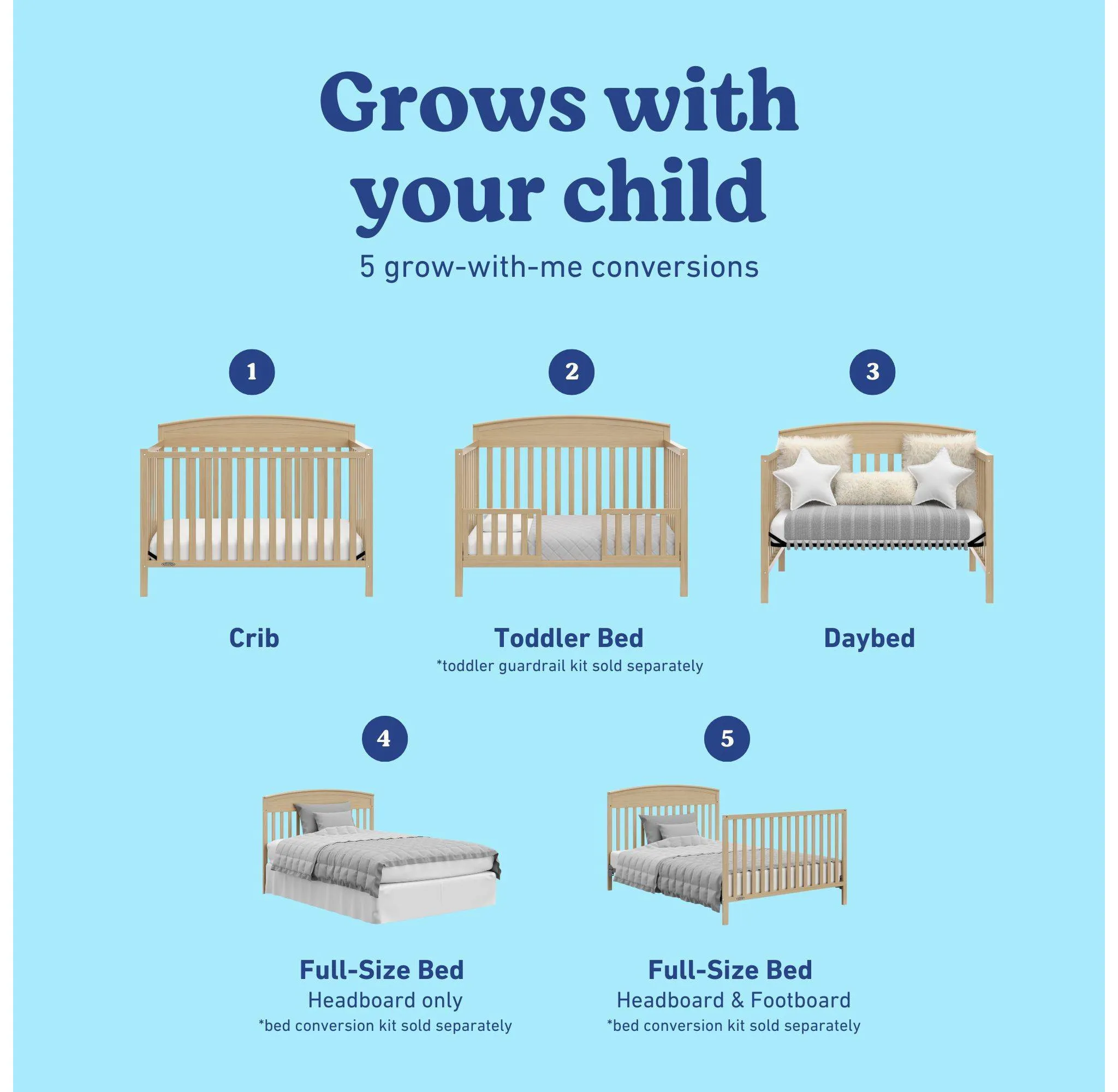Benton 5-in-1 Convertible Crib - Driftwood - Image 5