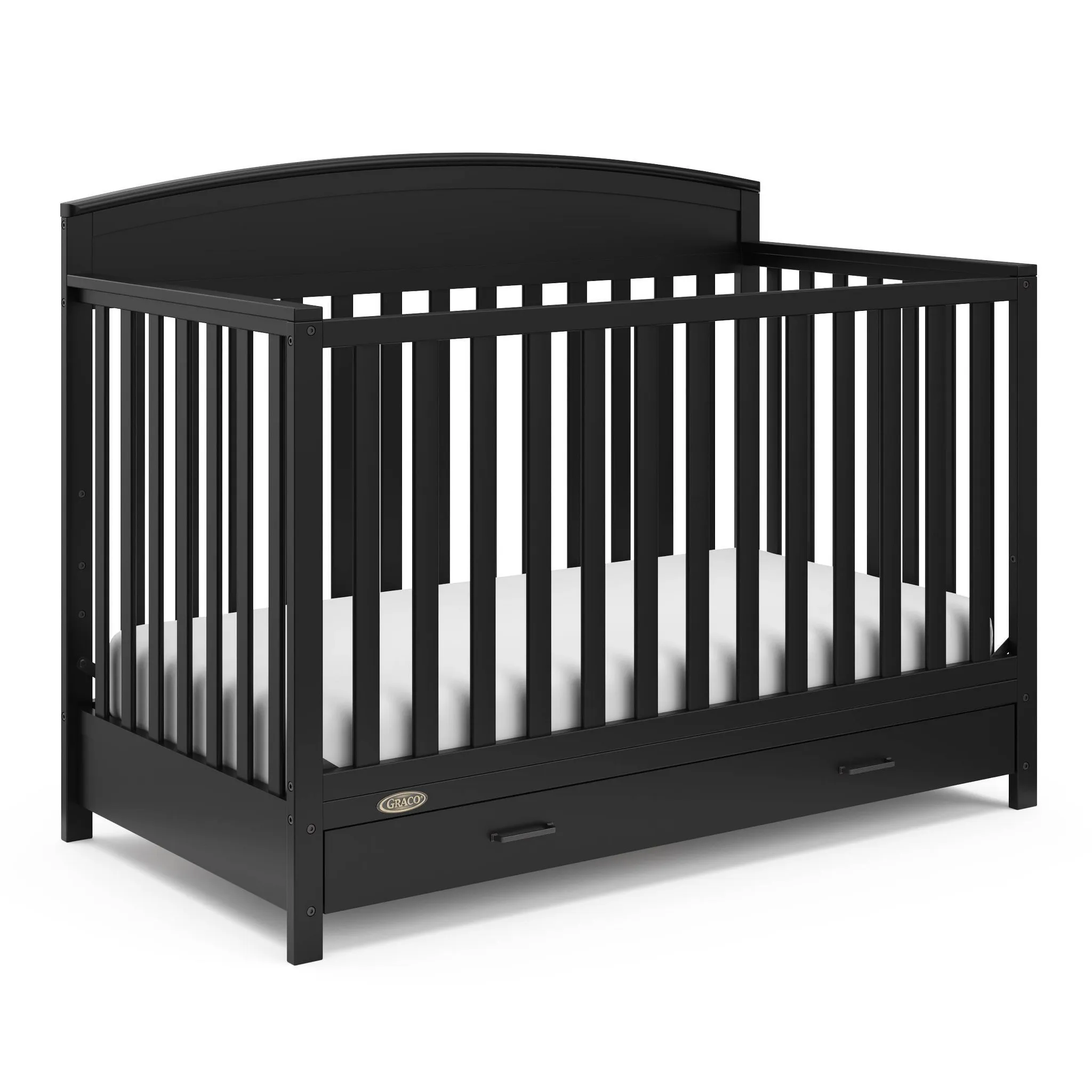 Benton 5-in-1 Convertible Crib with Drawer - Black