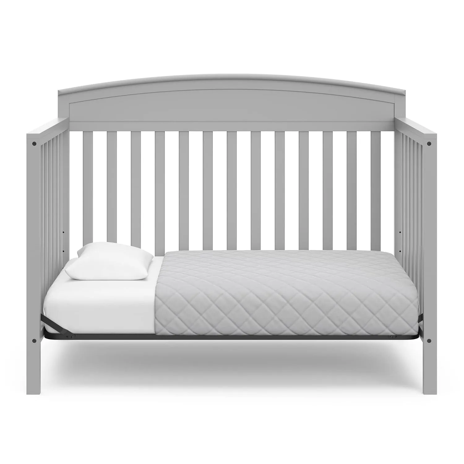 Benton 5 in 1 Convertible Crib with Premium Foam Crib and Toddler Mattress Included - Grey - Image 4