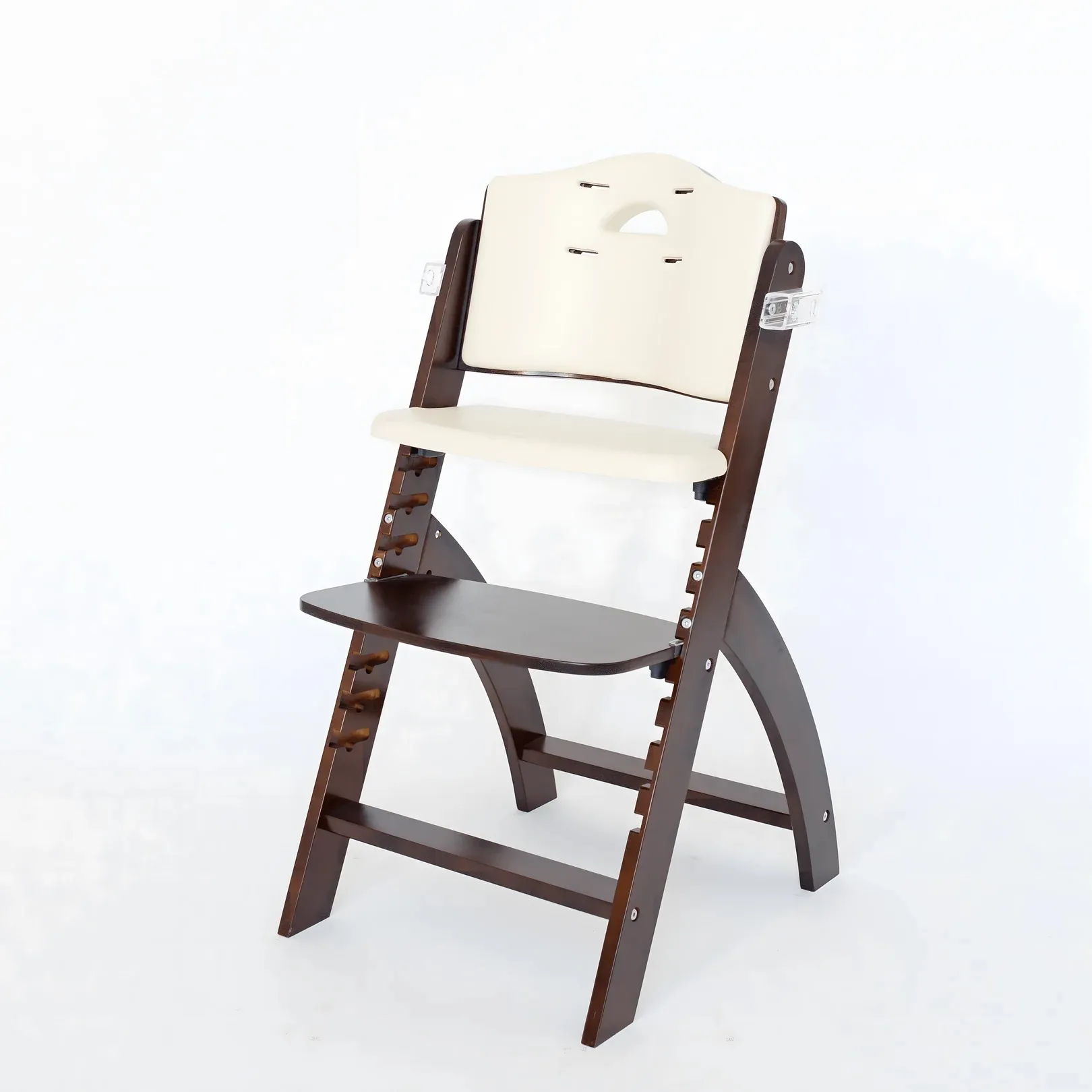 Beyond Wooden High Chair with Tray - Mahogany/Cream White - Image 2