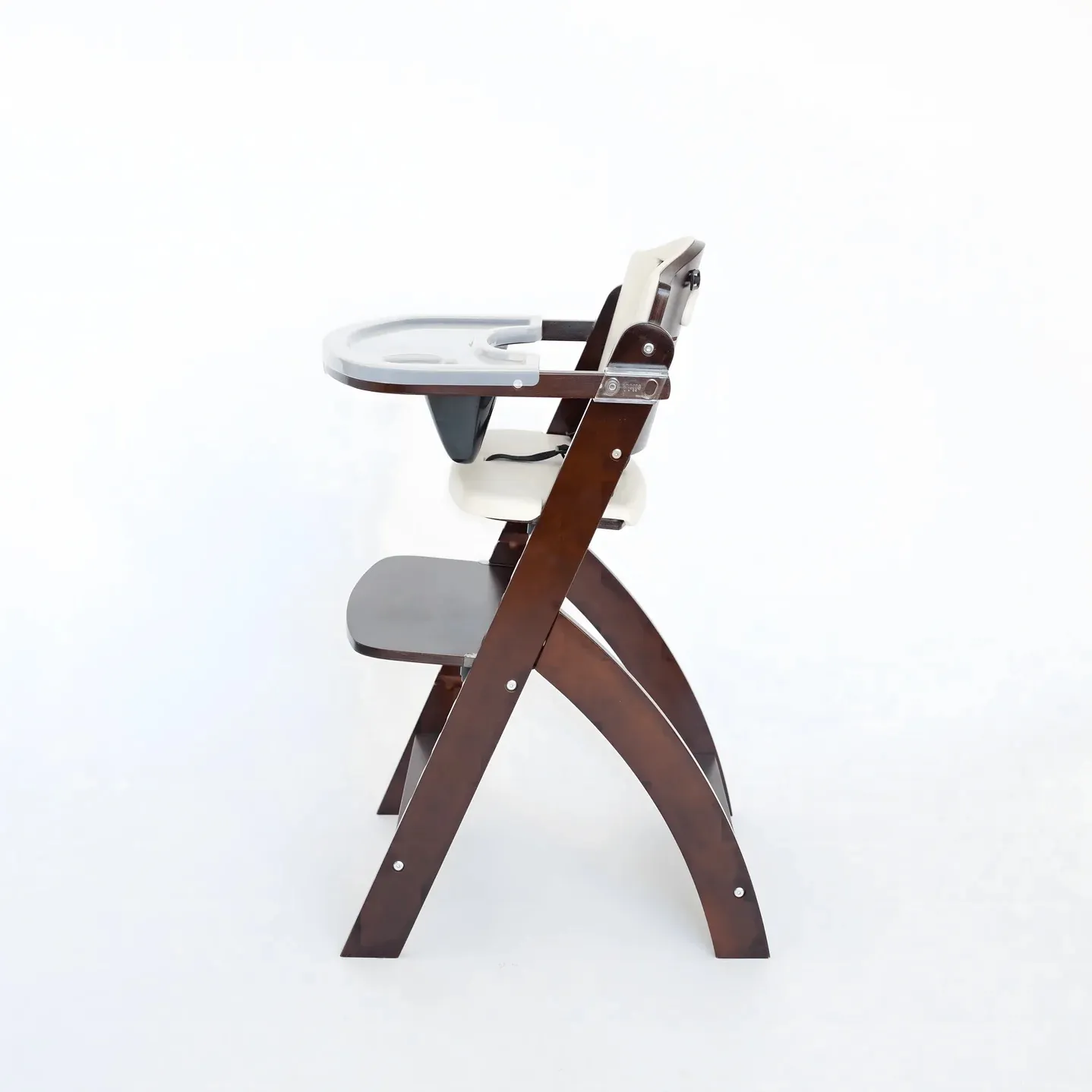 Beyond Wooden High Chair with Tray - Mahogany/Cream White - Image 3