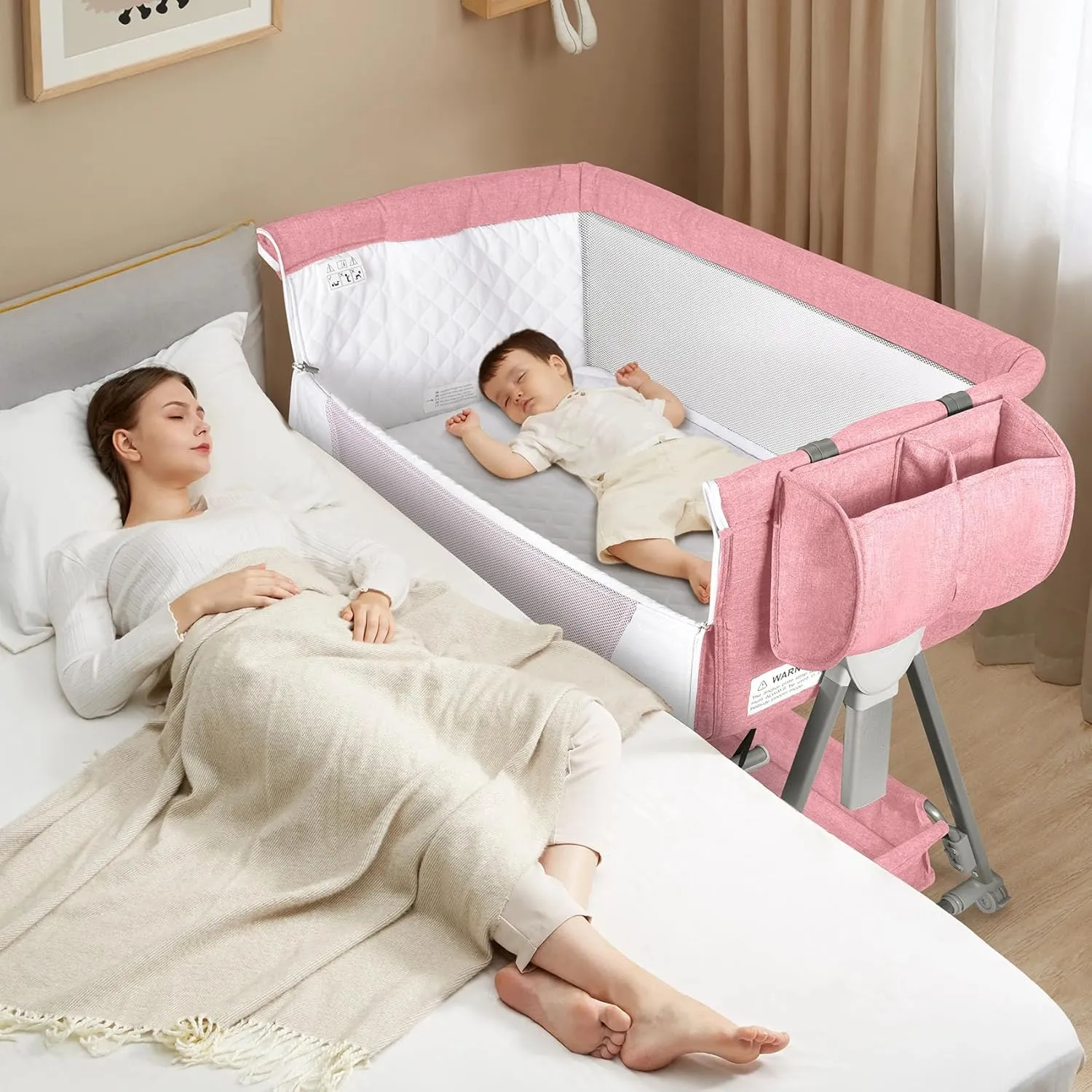 BIERUM Baby Bassinet, Bedside Sleeper for Baby