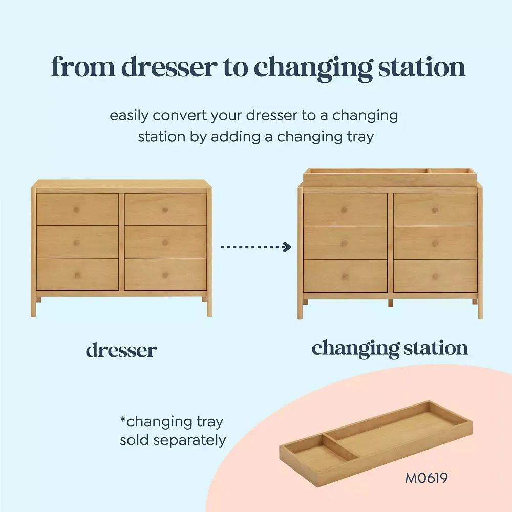 Birdie 6-Drawer Dresser - Honey - Image 3