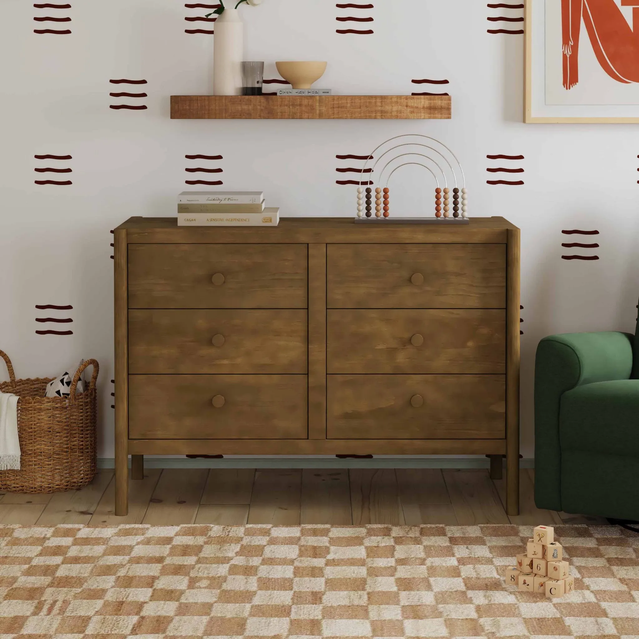Birdie 6-Drawer Dresser - Walnut - Image 5