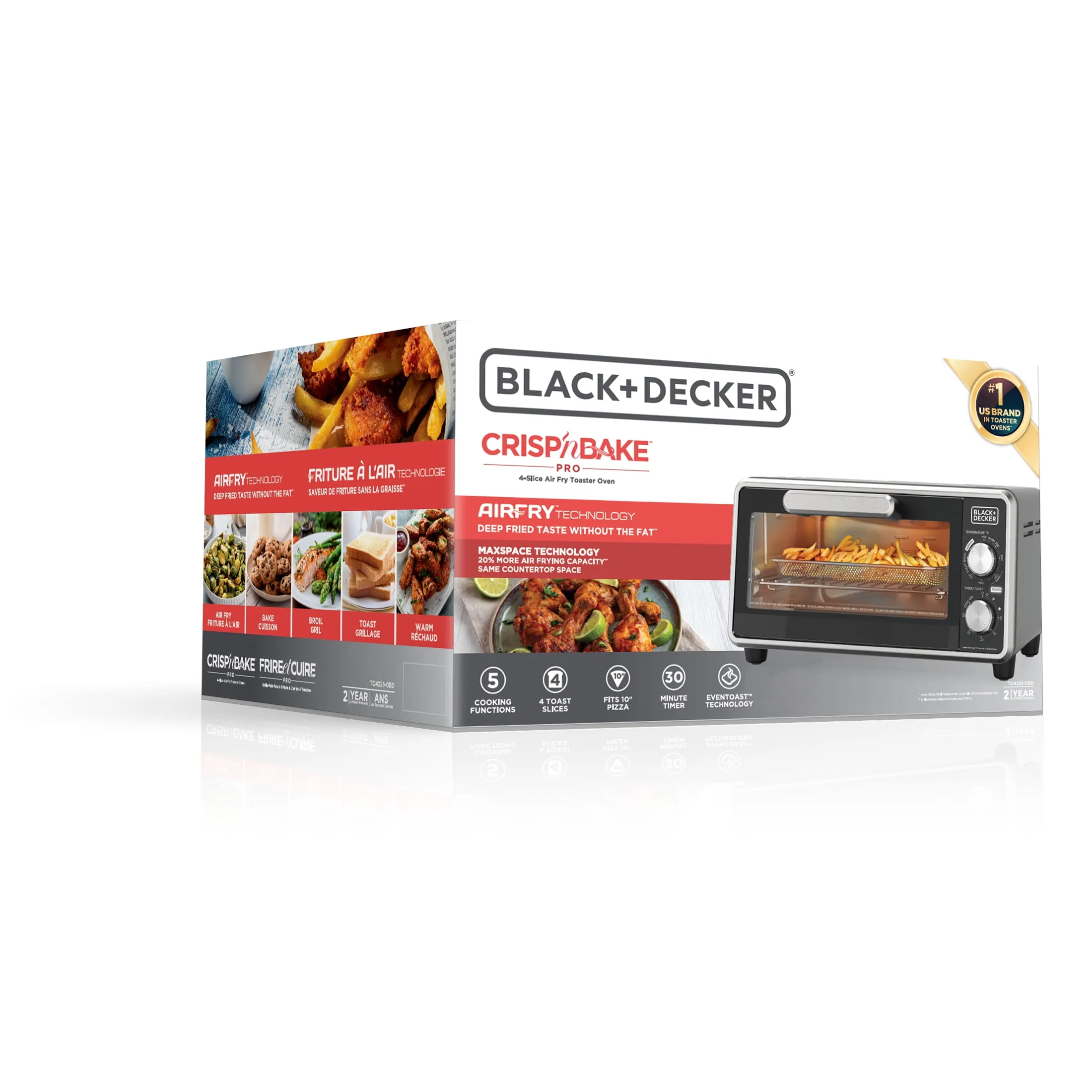 Black + Decker Crisp ‘N Bake™ Pro 4-Slice Air Fry Toaster Oven - Image 5