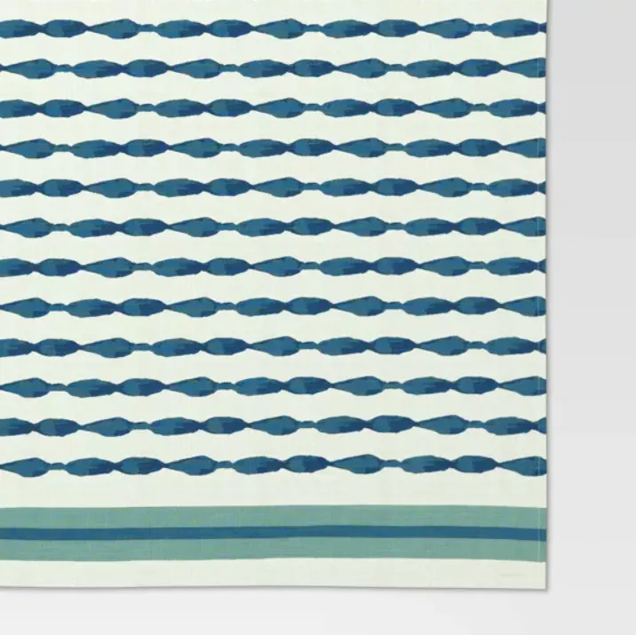 Blue Striped 104" x 60" Tablecloth - Image 2
