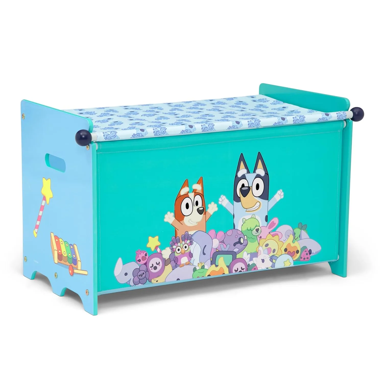 Bluey Toy Box with Retractable Fabric Top