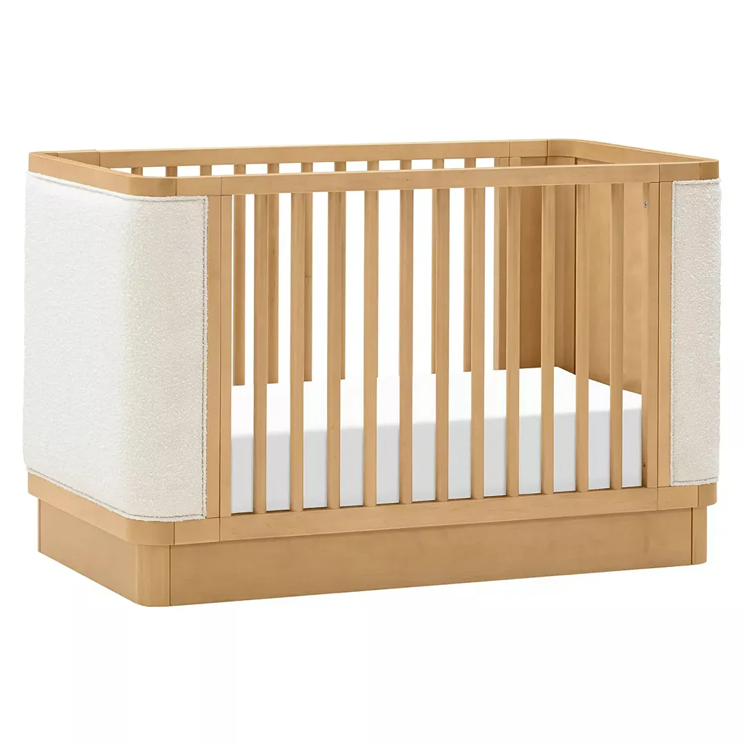 Bondi Boucle 4-in-1 Convertible Crib - Honey with Ivory Boucle
