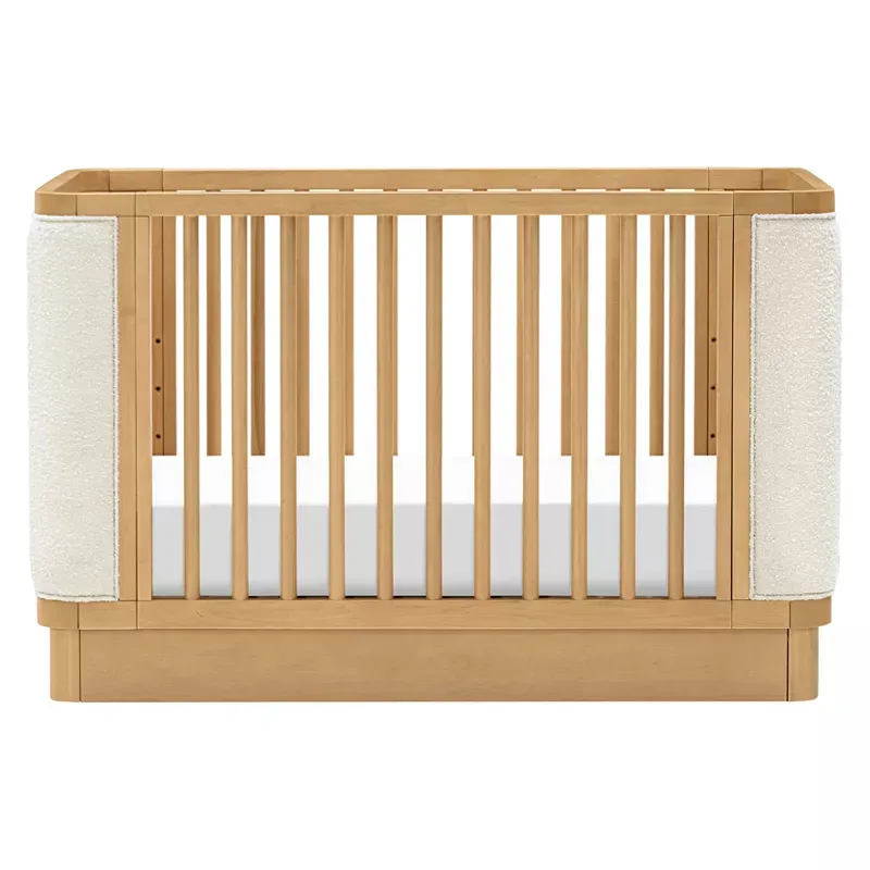 Bondi Boucle 4-in-1 Convertible Crib - Honey with Ivory Boucle - Image 2