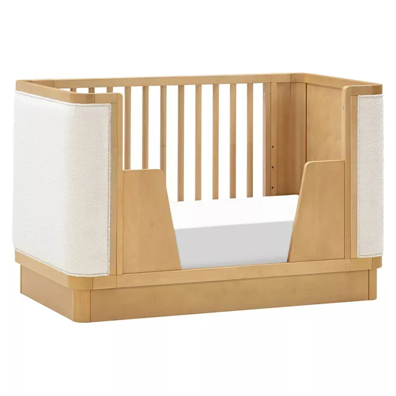 Bondi Boucle 4-in-1 Convertible Crib - Honey with Ivory Boucle - Image 3