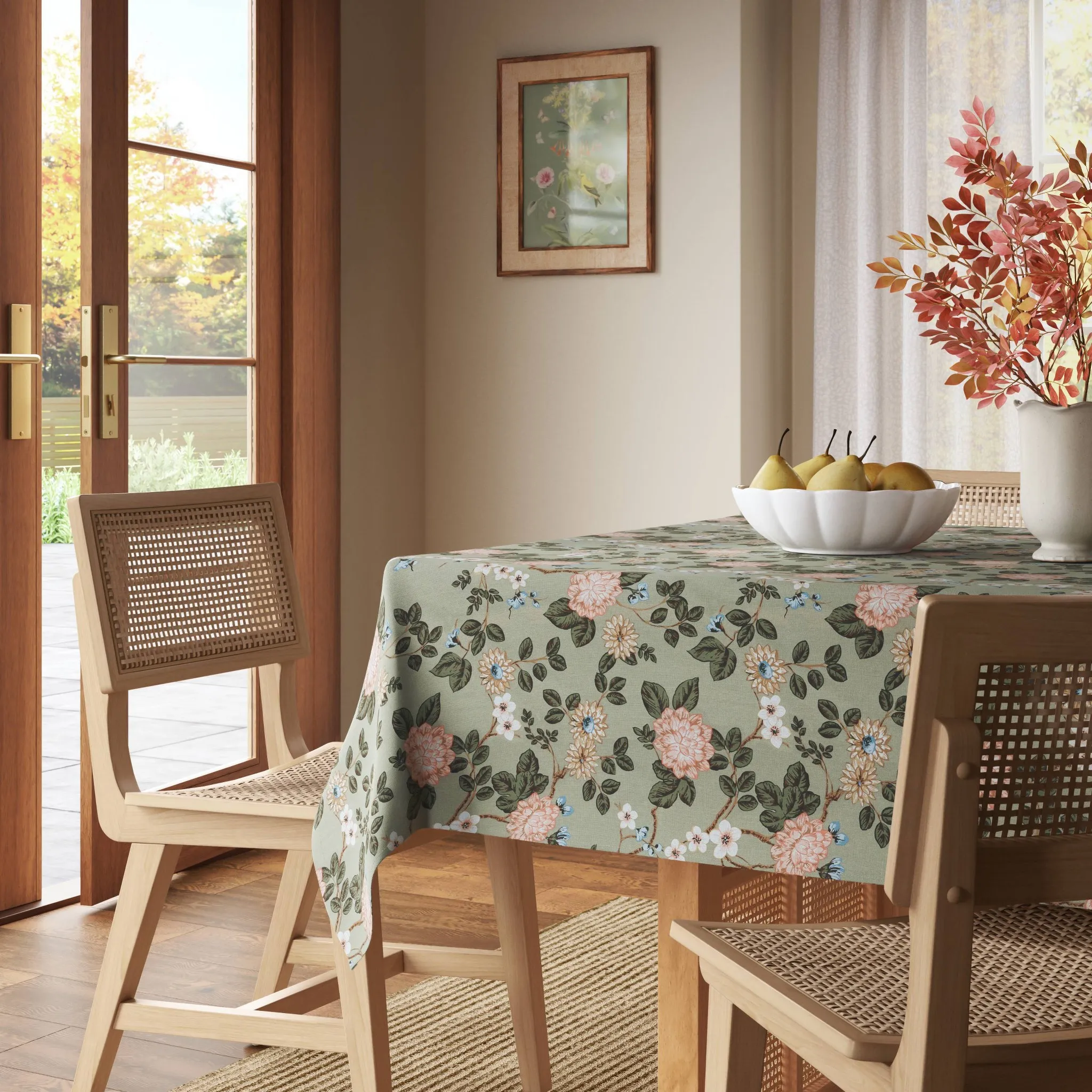 Botanical Floral Tablecloth - 84"x60" - Image 3