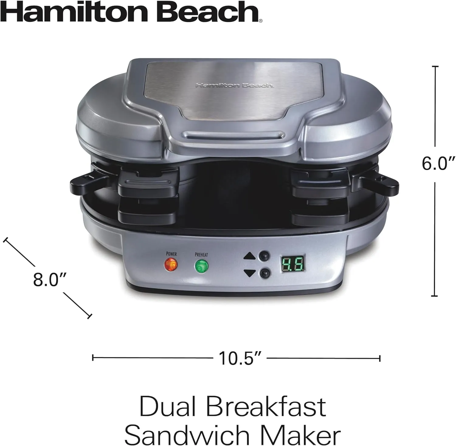 Breakfast Sandwich Maker - Silver - Image 2