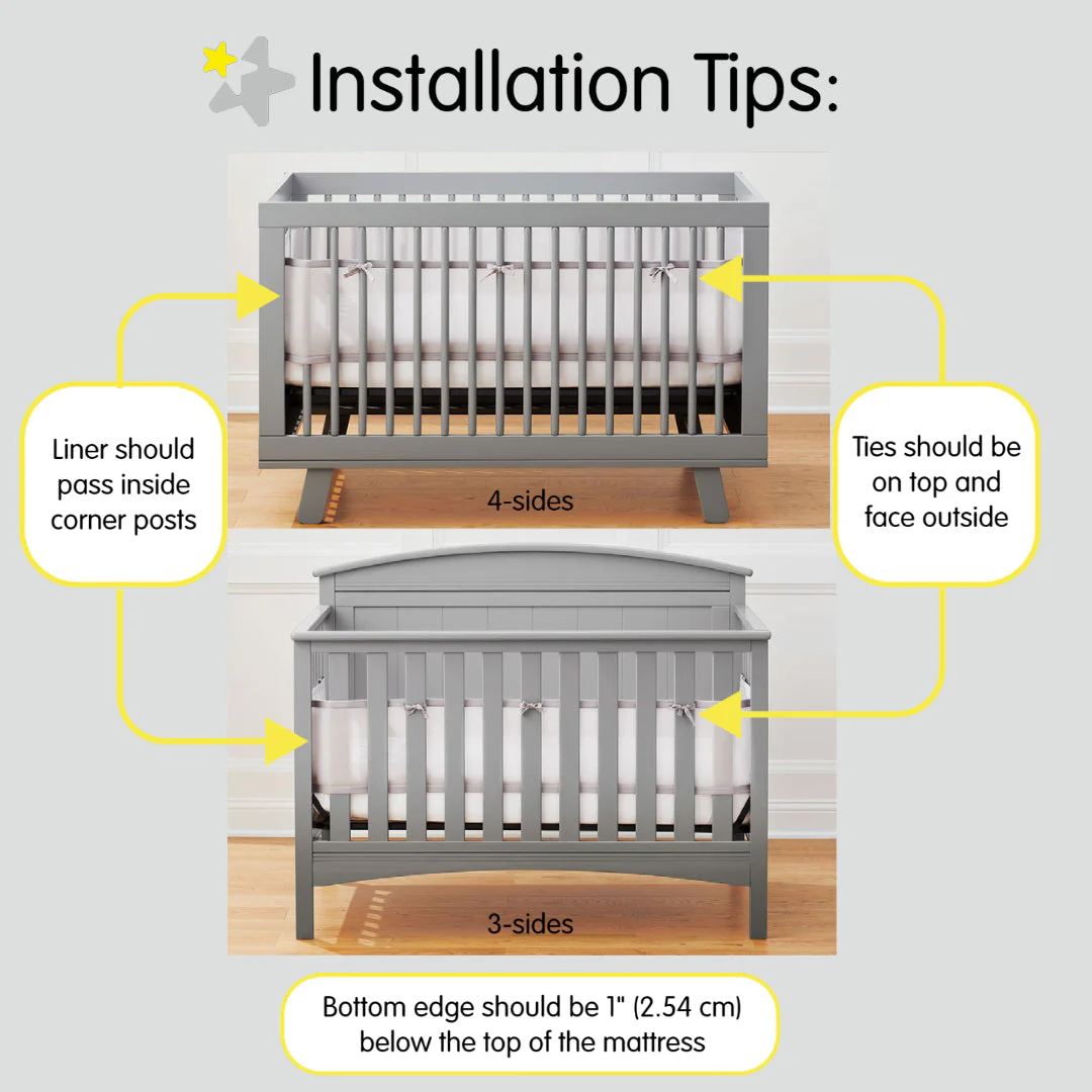 Breathable™ Mesh Liner for Full-Size Cribs, Deluxe 4mm Mesh, Golden Sunrise (Size 4FS Covers 3 or 4 Sides) - Image 5