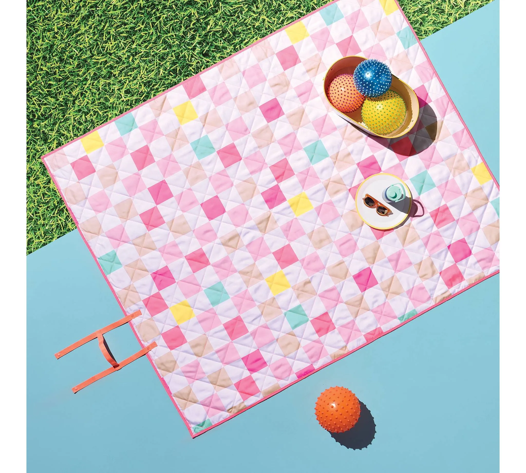 Bright Checkerboard Picnic Blanket - Image 3