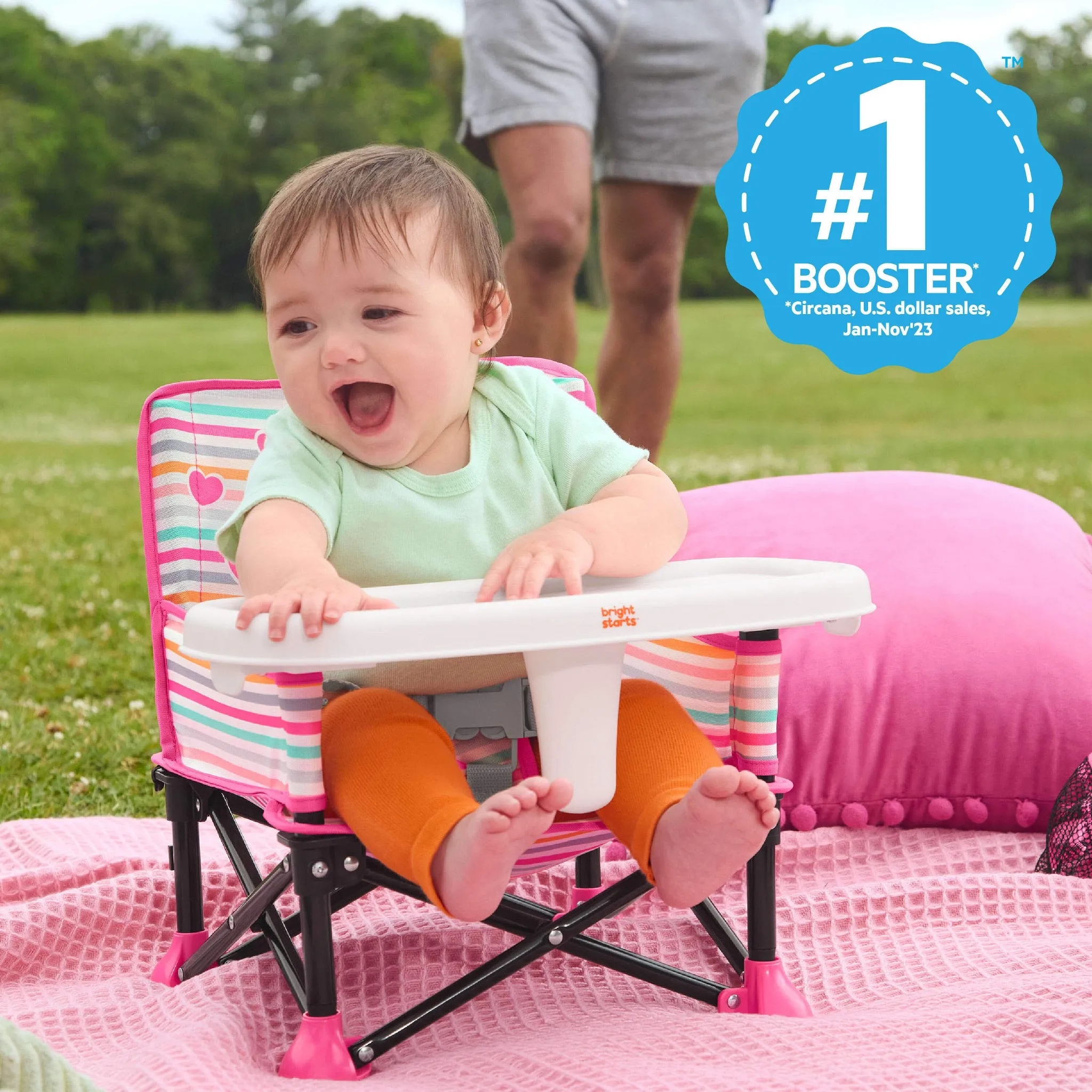 Bright Starts Disney Baby Pop N Sit Portable Booster Seat - Minnie - Image 3