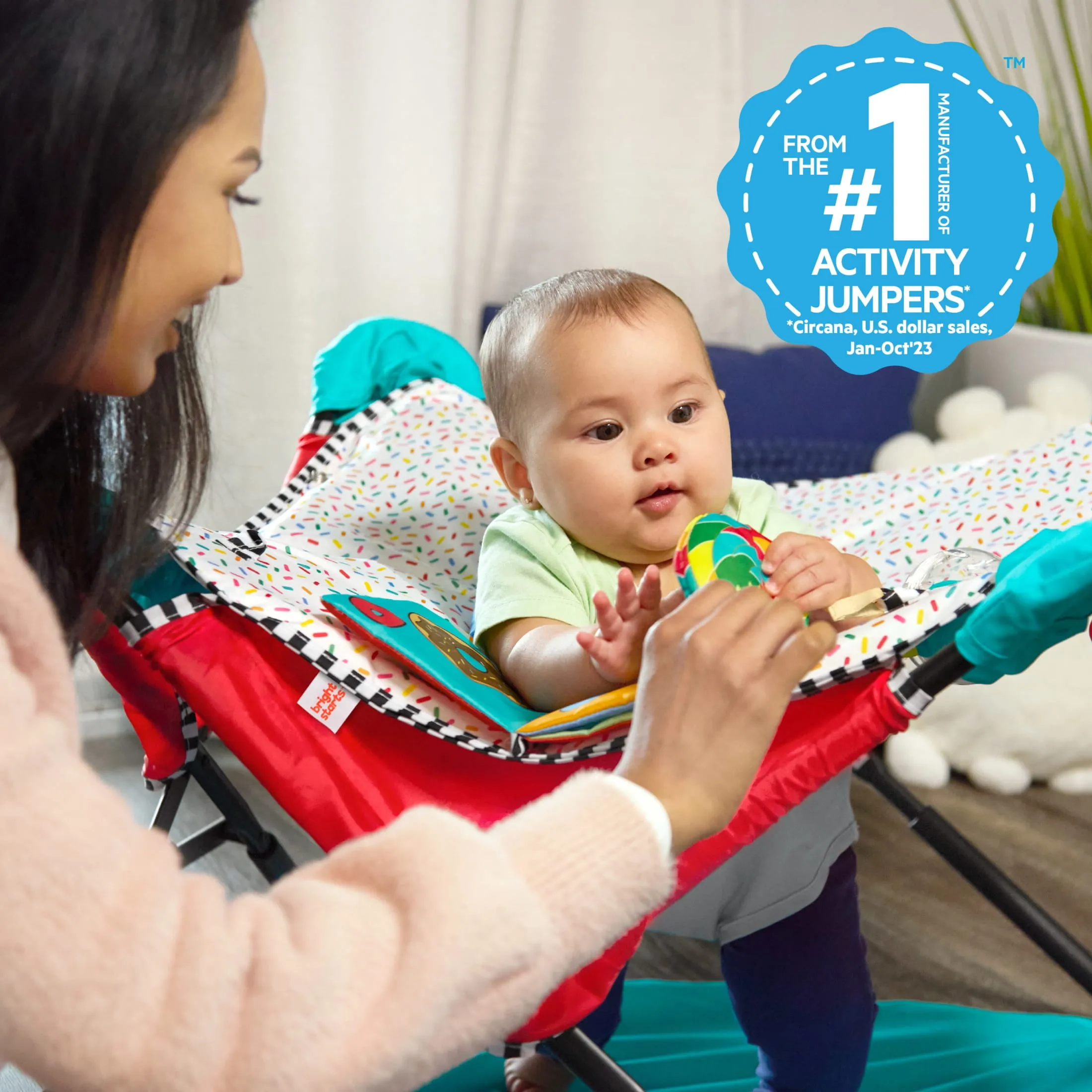 Bright Starts Pop 'N Jump Portable Activity Jumper - Sweet Treats - Image 3