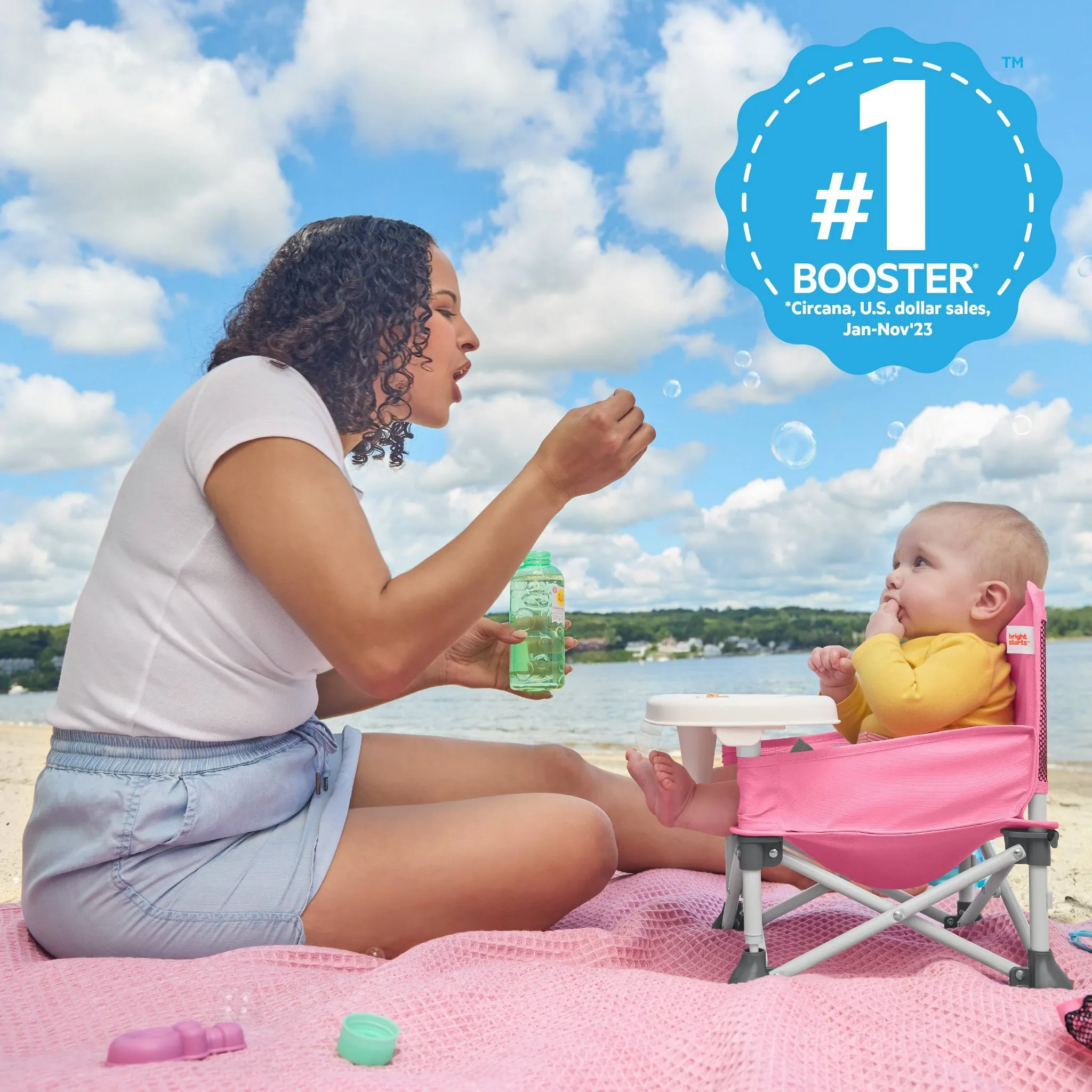 Bright Starts Pop N Sit Portable Booster Seat - Pink - Image 4