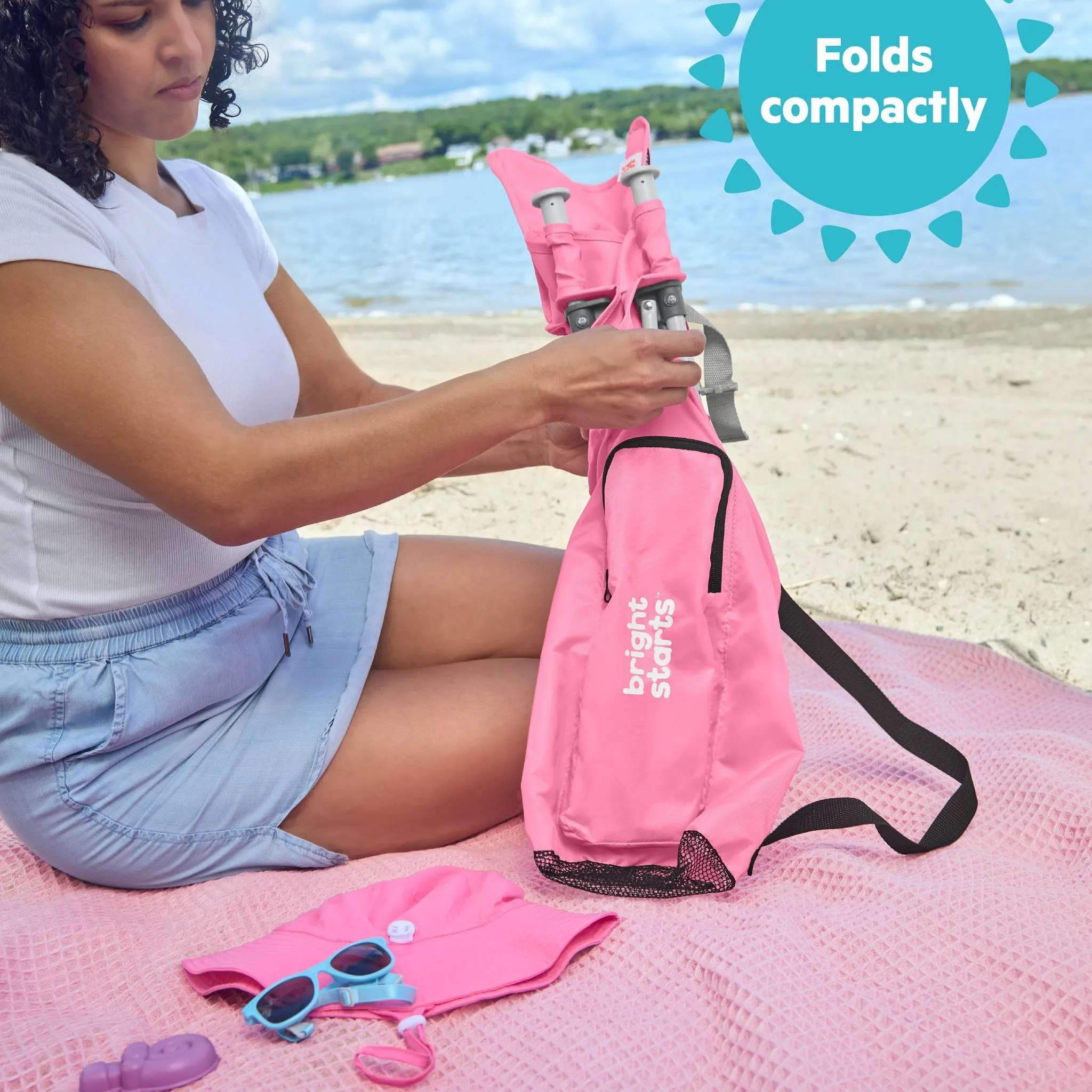 Bright Starts Pop N Sit Portable Booster Seat - Pink - Image 5