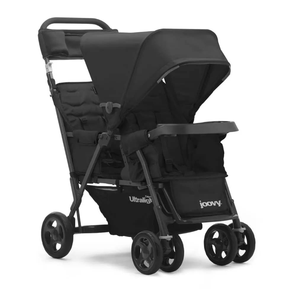Caboose Too Ultralight Sit Stand Double Tandem Stroller - Black - Image 2