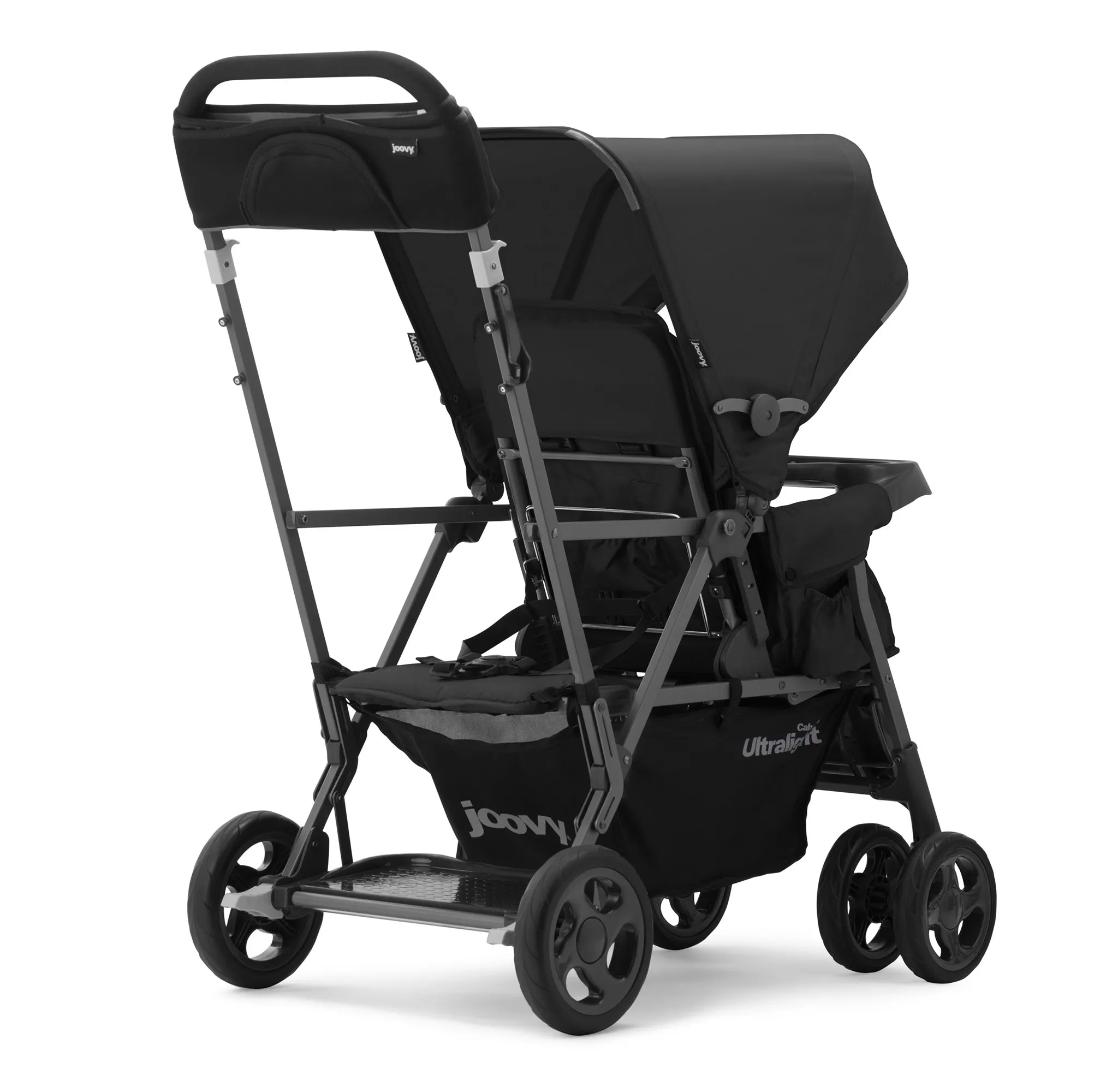 Caboose Too Ultralight Sit Stand Double Tandem Stroller - Black - Image 4