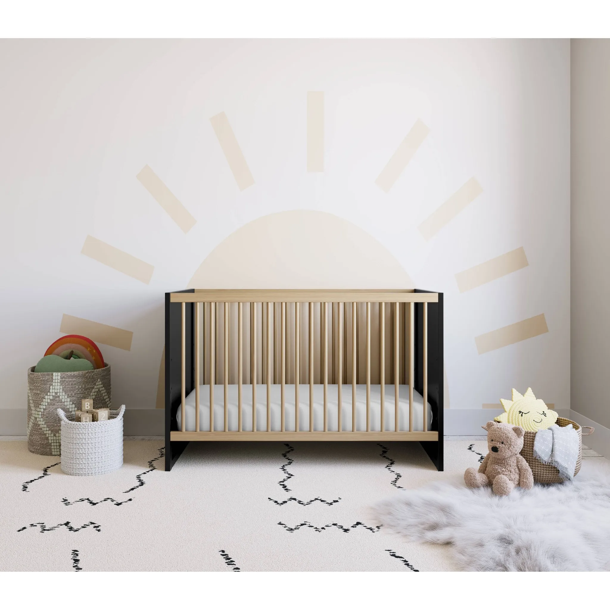 Calabasas 3-In-1 Convertible Crib - Black/Driftwood - Image 3