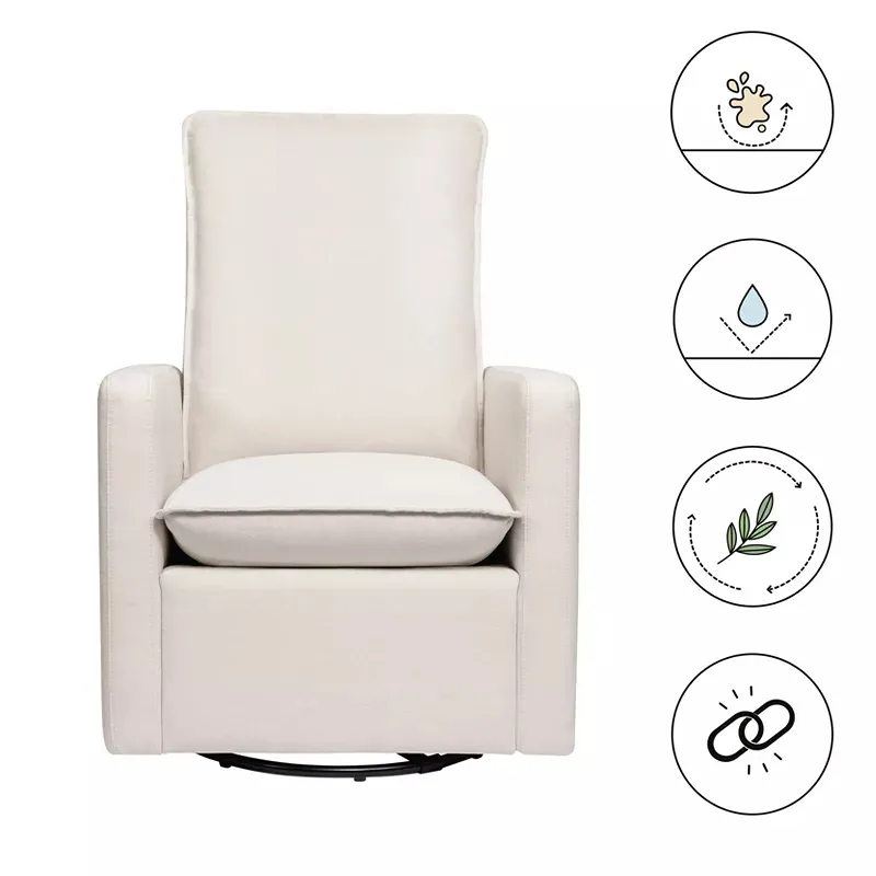 Cali Pillowback Swivel Glider - Performance Cream Eco-Weave - Image 2