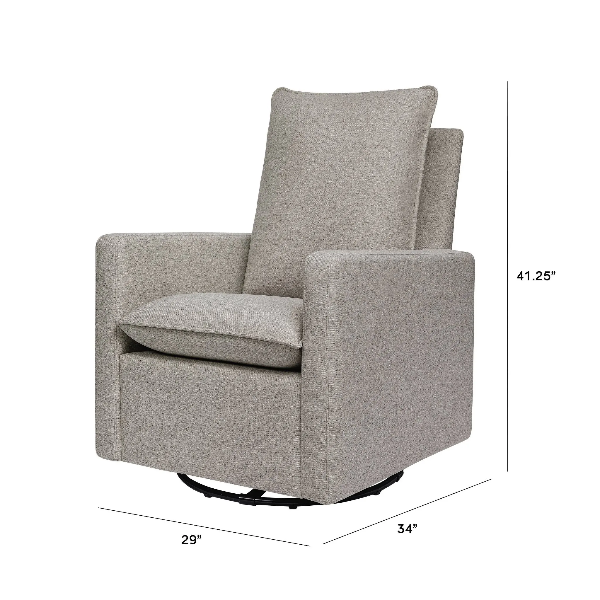 Cali Pillowback Swivel Glider - Performance Grey Eco-Weave - Image 4