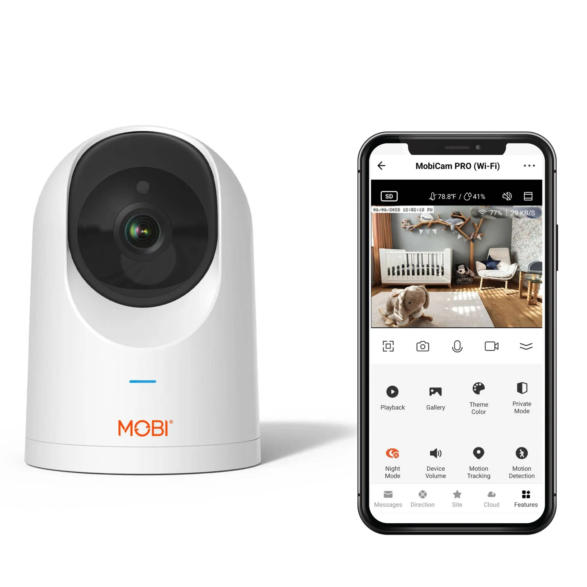 Cam Pro Smart Wi-Fi Pan & Tilt Camera with HD Video, Motion Tracking & Two-Way Audio - Image 2