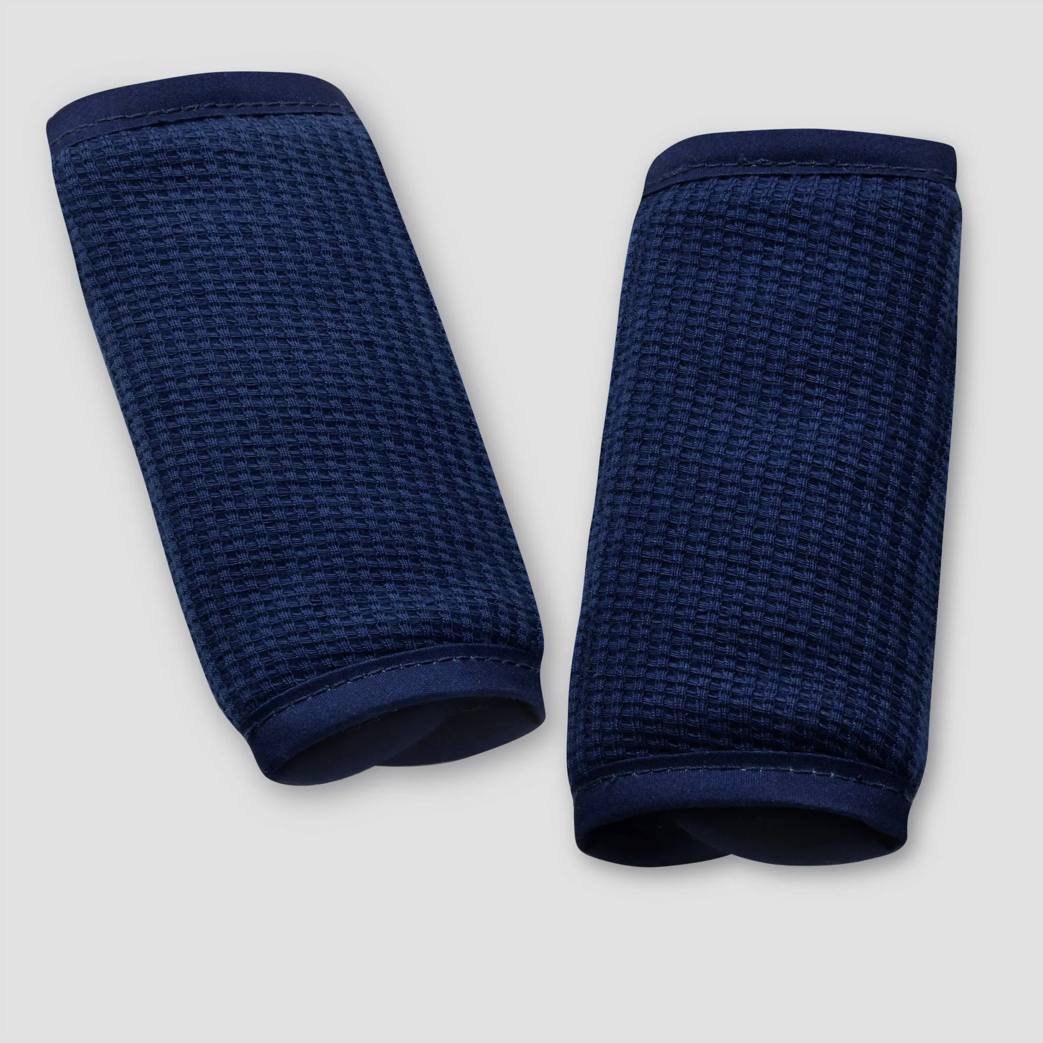 Car Seat Head Support and Strap Covers - Navy Waffle - Image 5