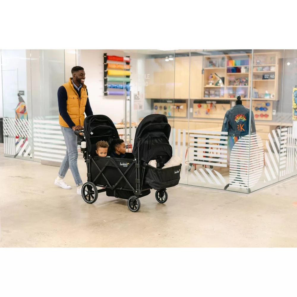 Caravan Quad 4-Seater Stroller Wagon - Byron Black - Image 4