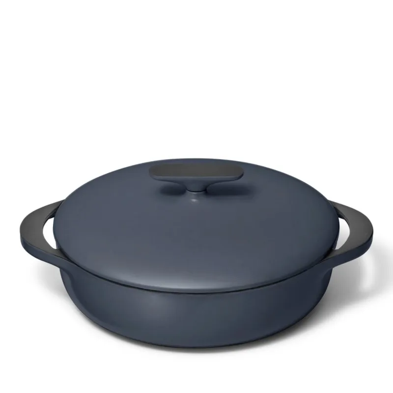 Cast Iron 3.5-Quart Braiser with Domed Lid - Midnight Blue