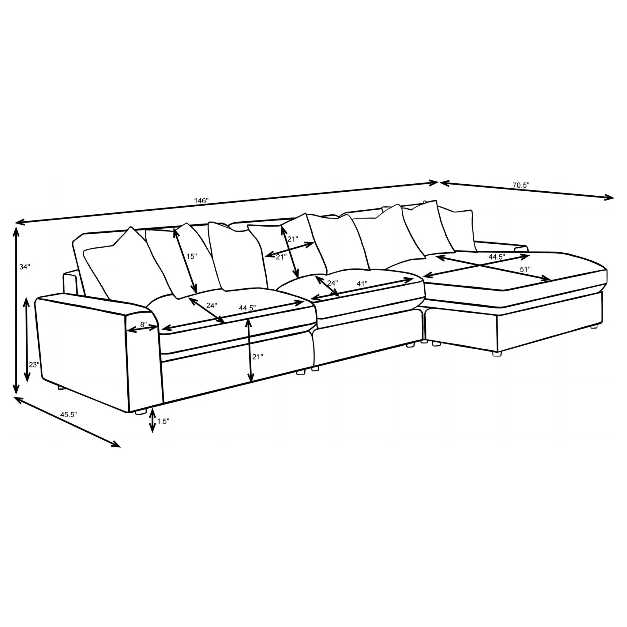 Cassidy - Upholstered Sectional Sofa With Reversible Cushions - Image 8