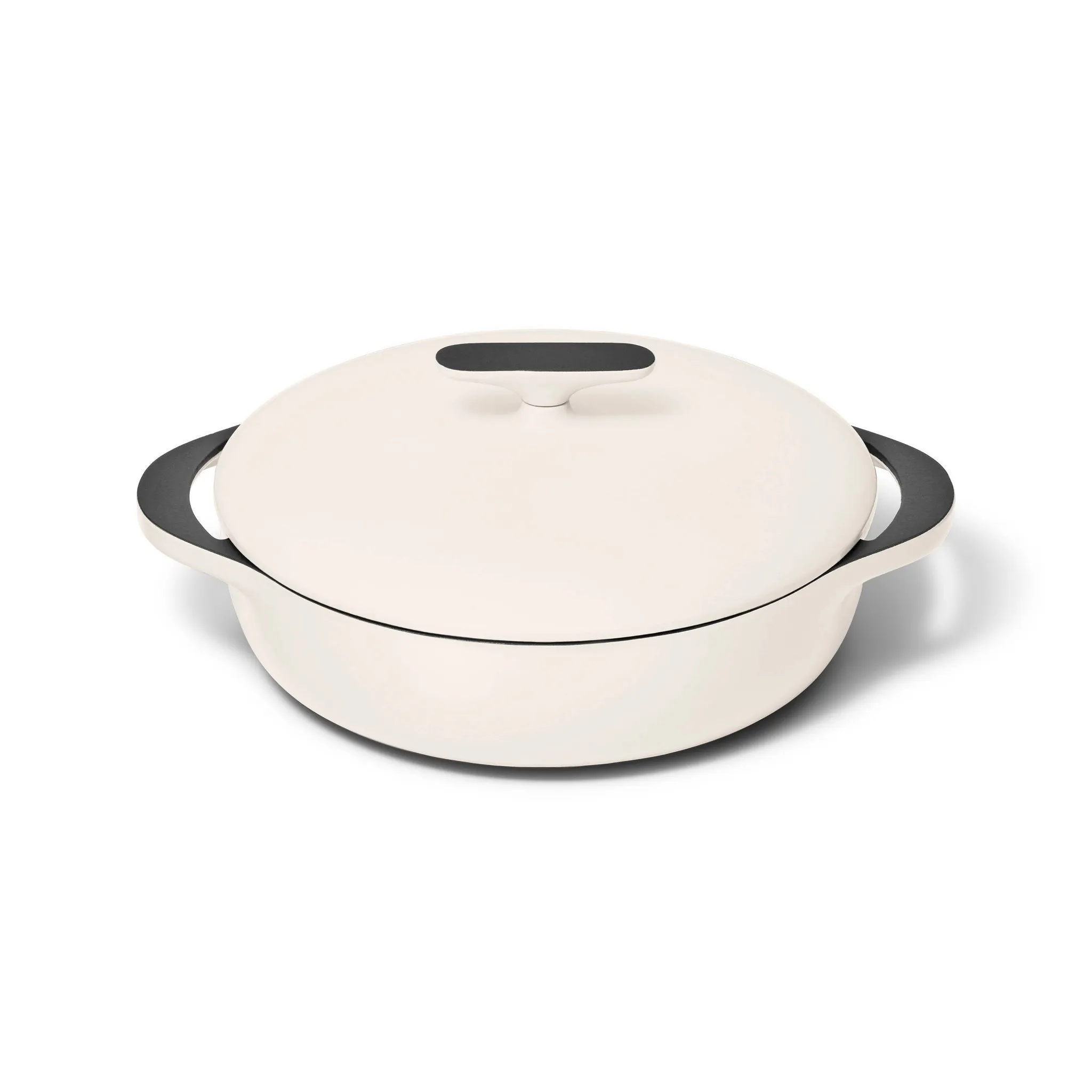 Enameled Cast Iron Braiser with Lid - Cream
