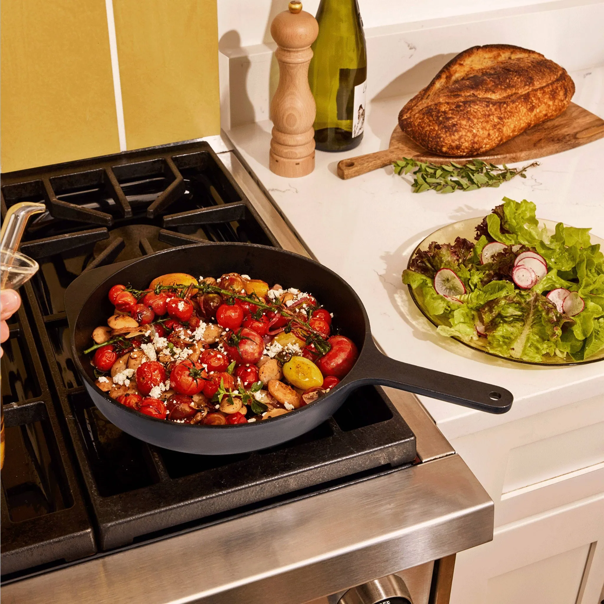 10.5" Enameled Cast Iron Skillet - Midnight Blue - Image 5