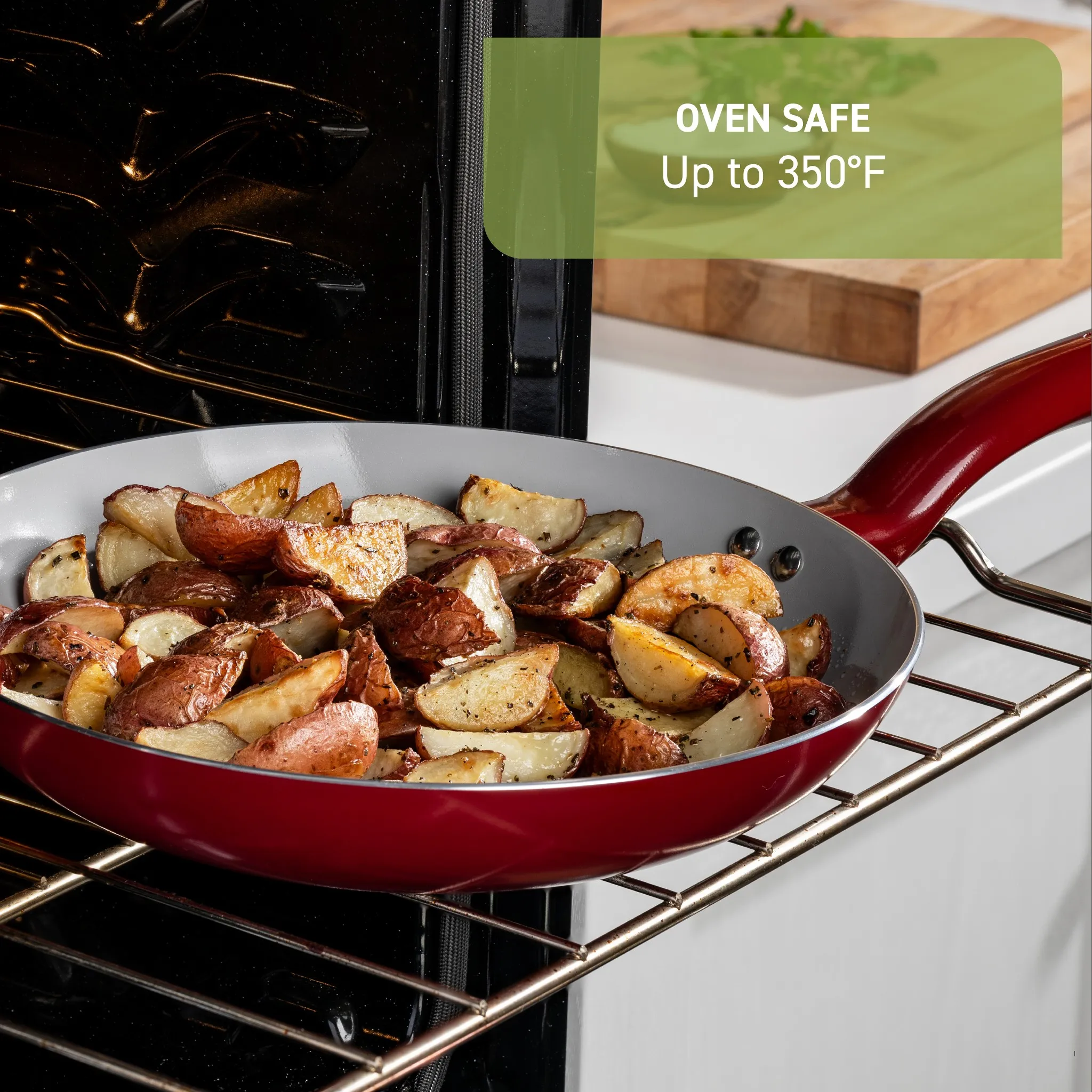 Ceramic Fry Pan Set - Red - Image 5