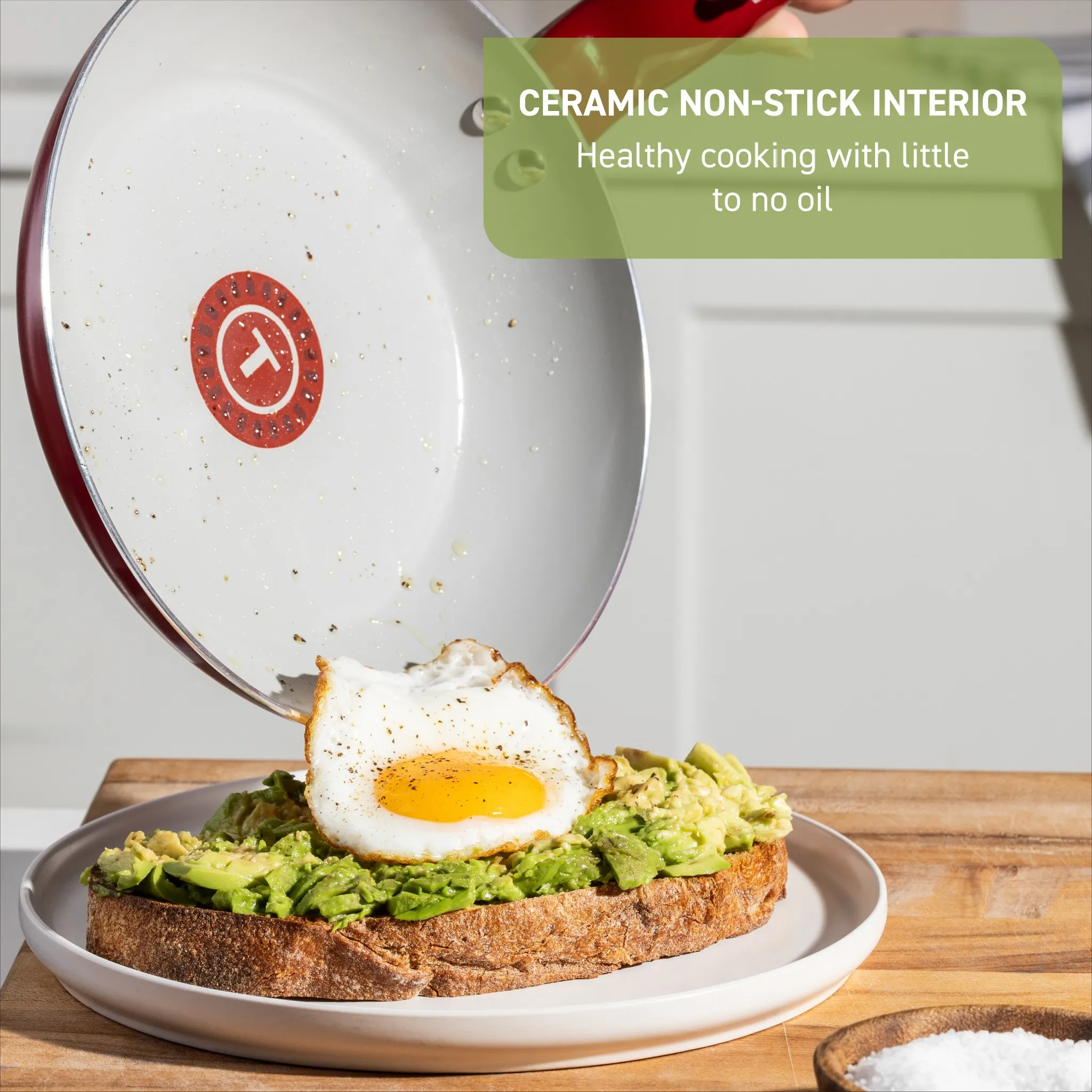 Ceramic Fry Pan Set - Red - Image 2