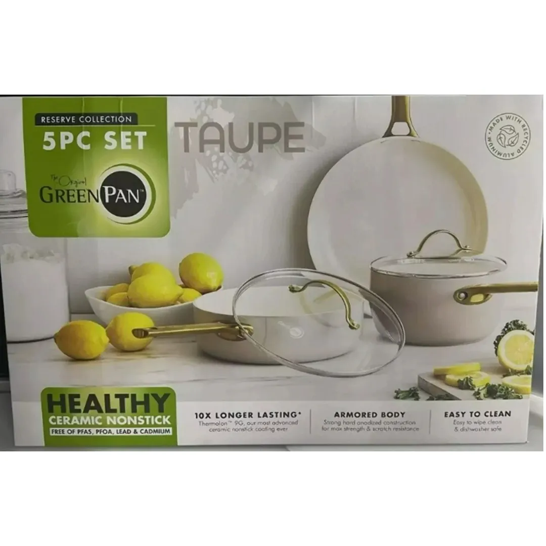 Ceramic Nonstick 5pc set -Taupe