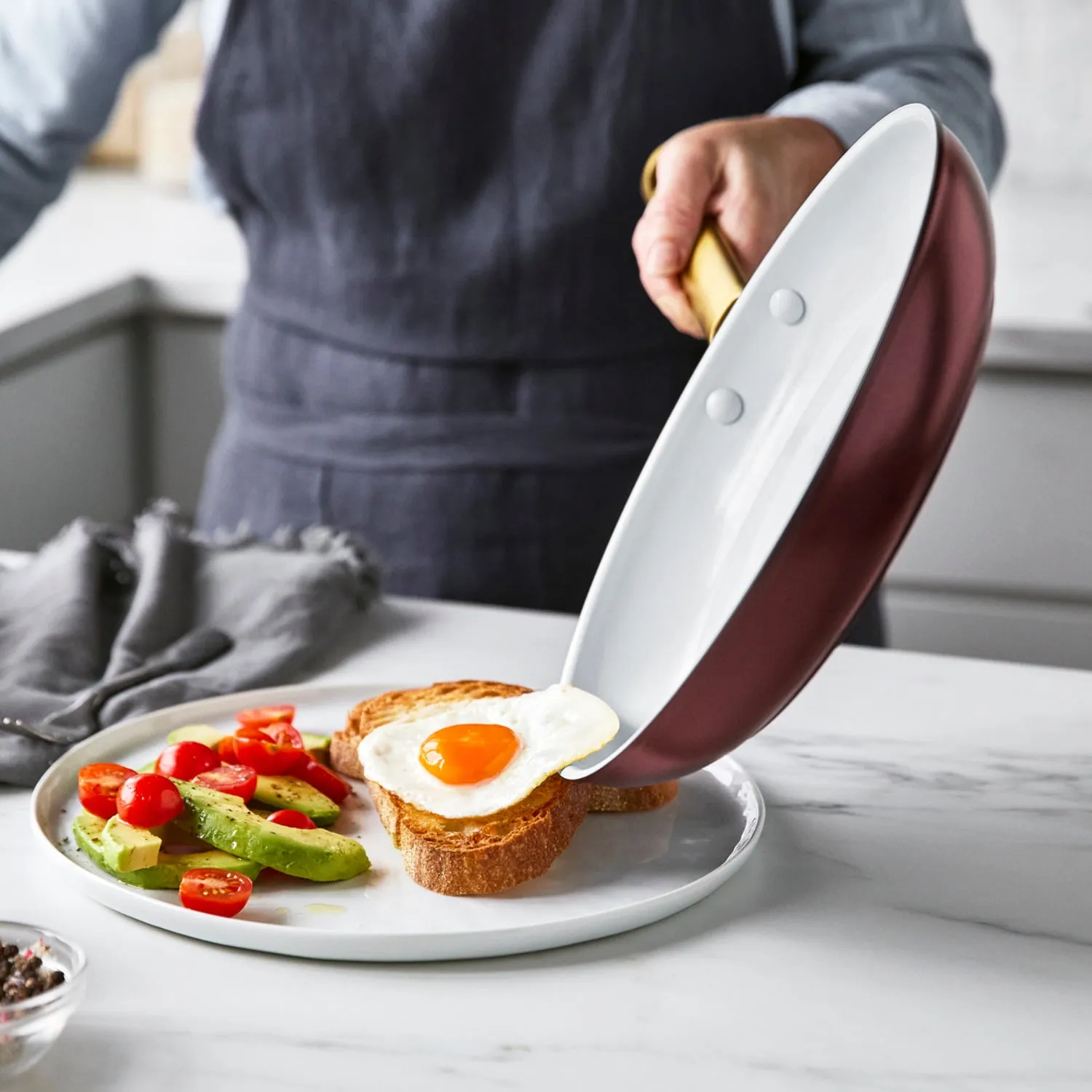 Ceramic Nonstick Frypan Set - 10" and 12" - Burgundy - Image 5