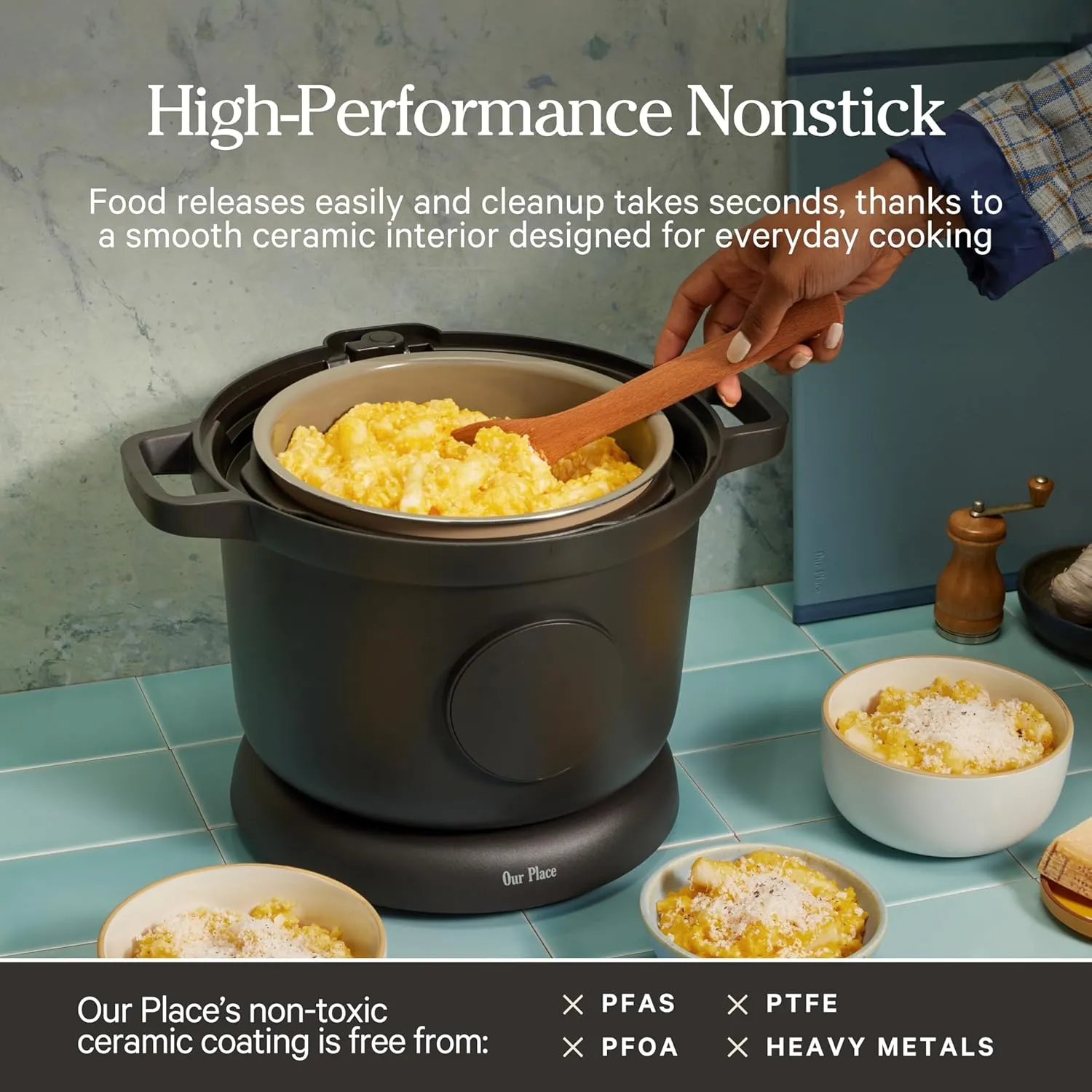 Ceramic Nonstick Multicooker & Pressure Cooker - Steam - Image 4
