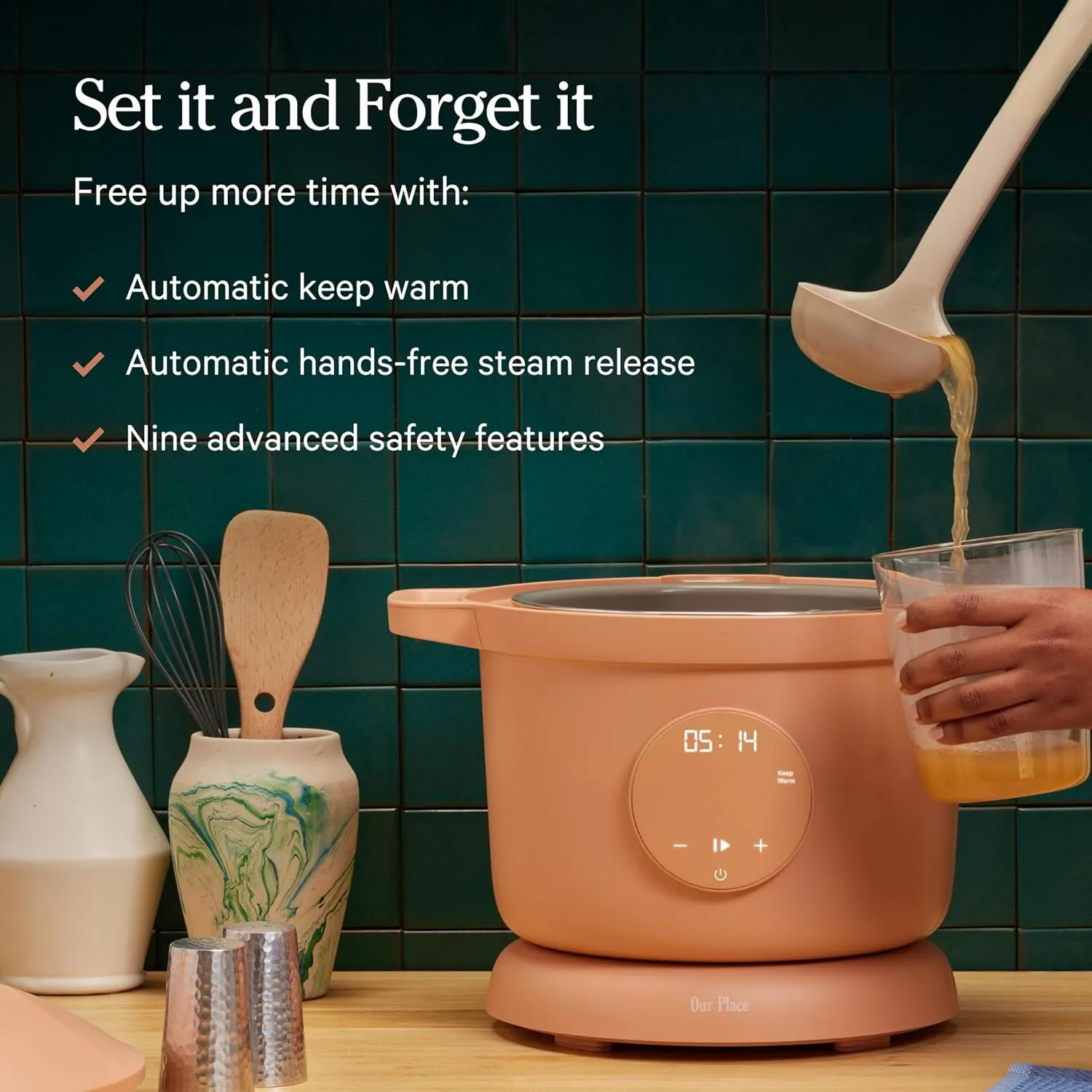 Ceramic Nonstick Multicooker & Pressure Cooker - Steam - Image 5