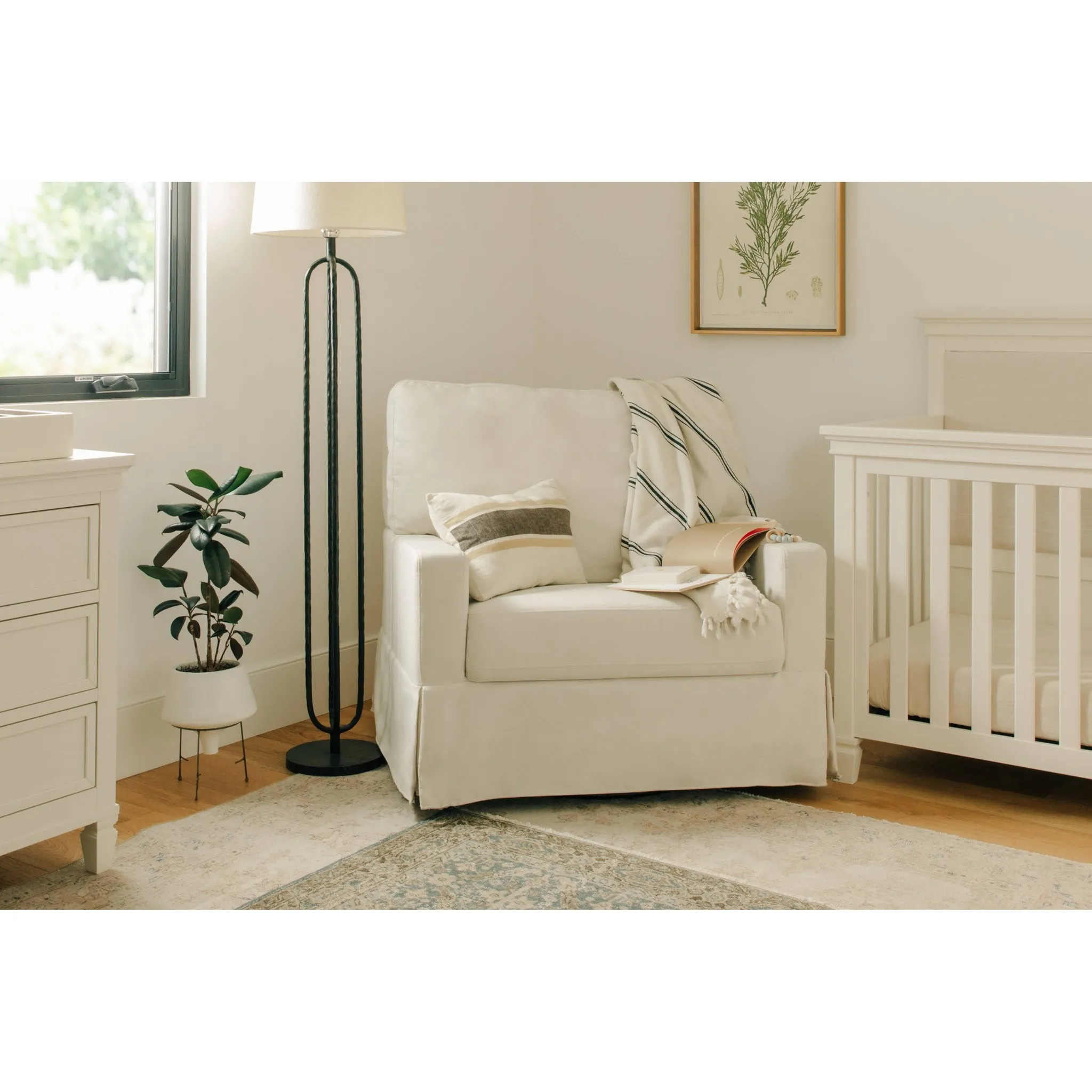 Chair and a Half Pillowback Swivel Glider - Beige - Image 4