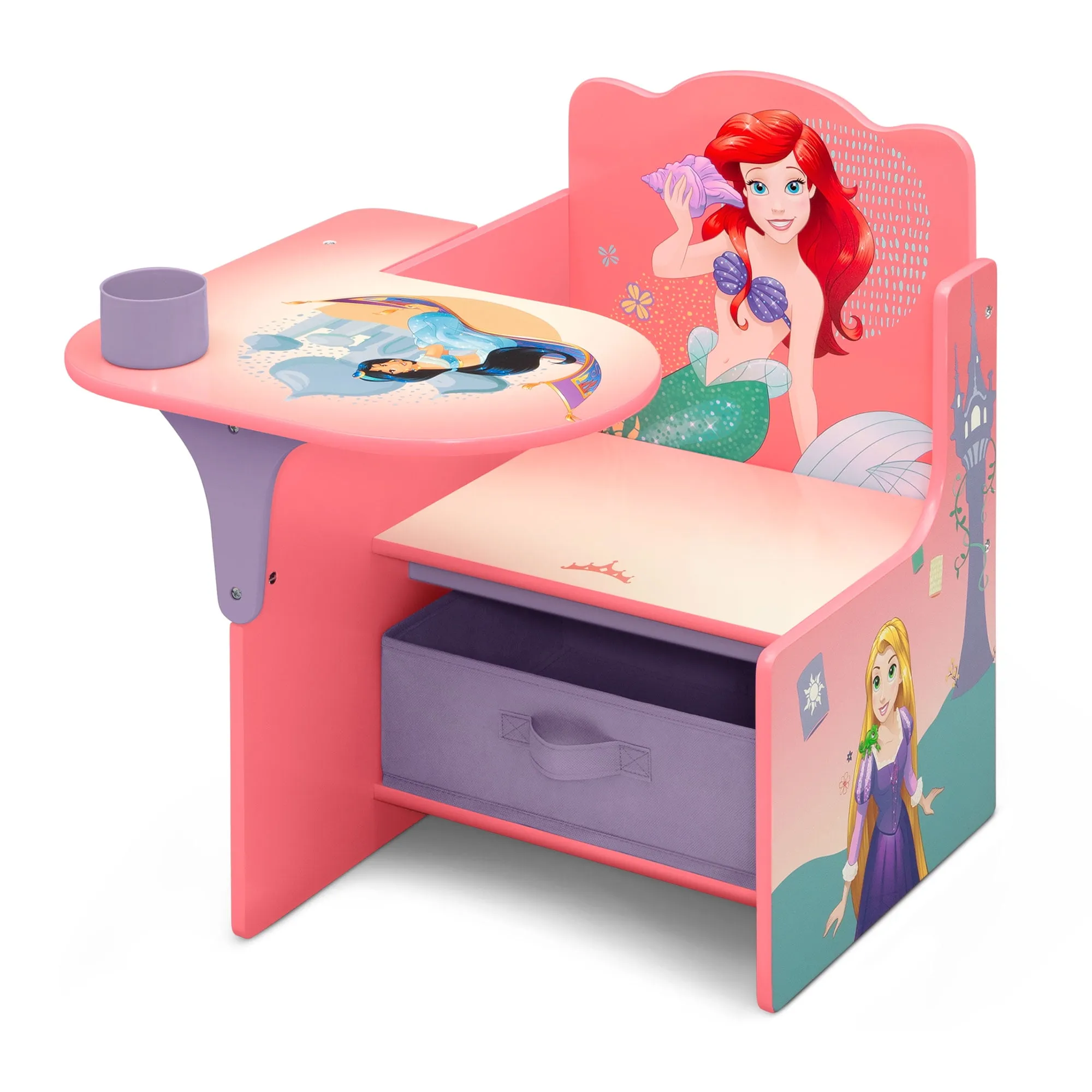 Chair Desk with Storage Bin - Pink