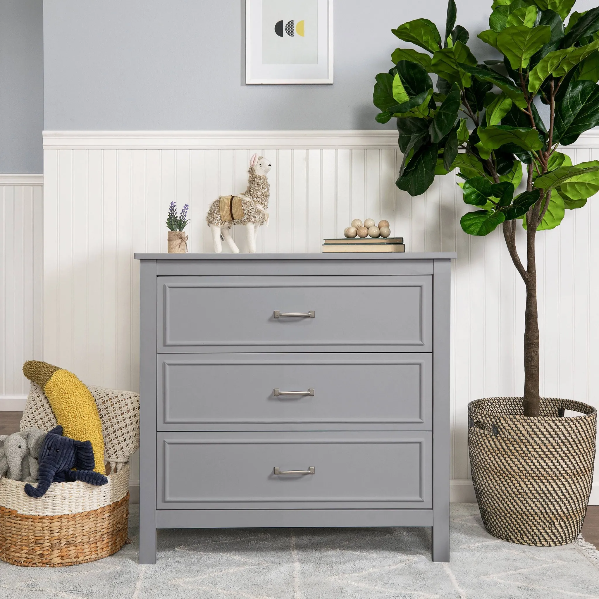 Charlie 3-Drawer Dresser - Gray - Image 5